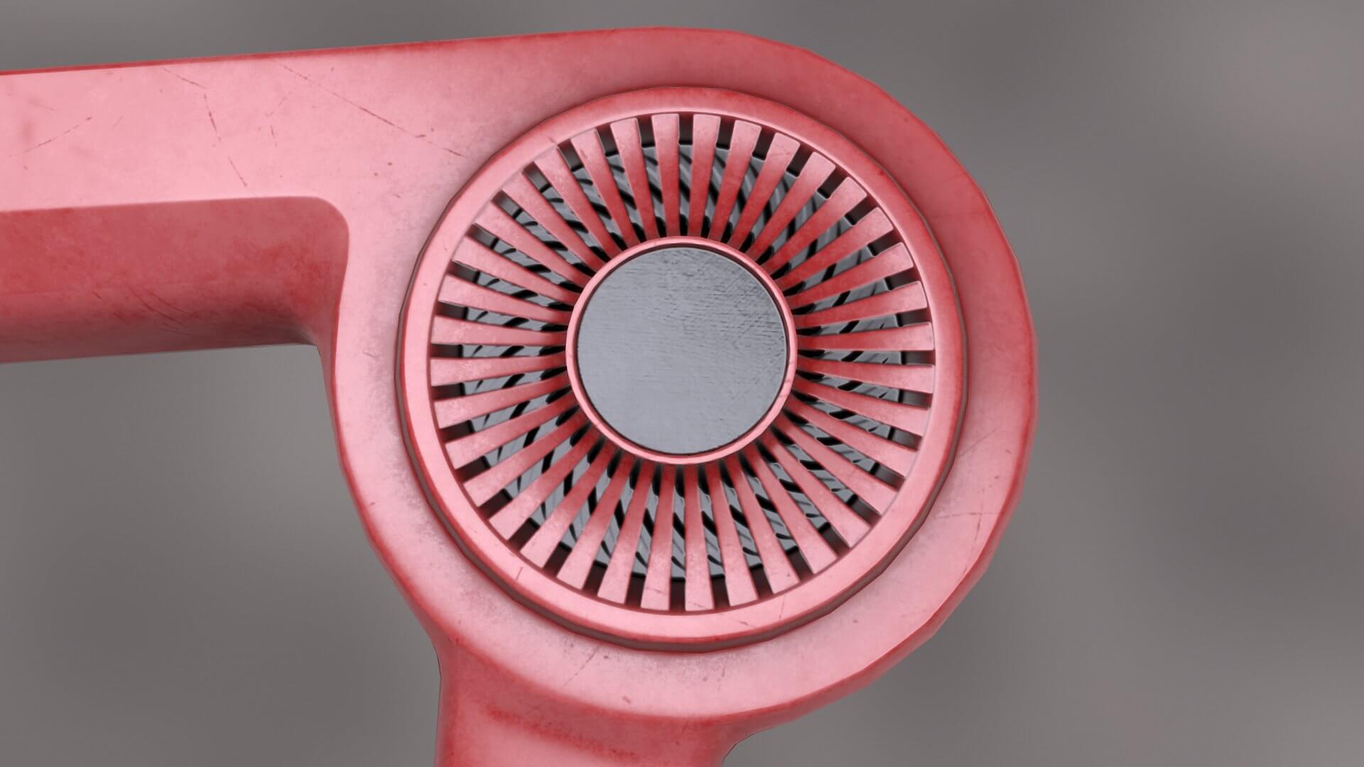 Old Hair Dryer 3D Model by Grishmanovskij Anton