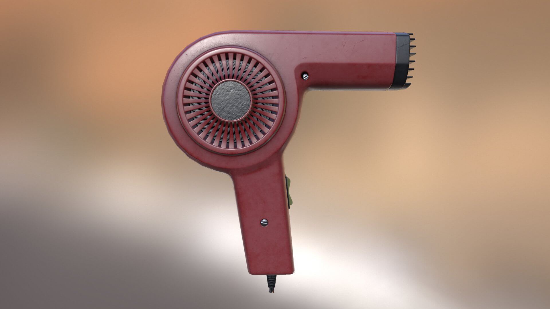 Old Hair Dryer 3D Model by Grishmanovskij Anton
