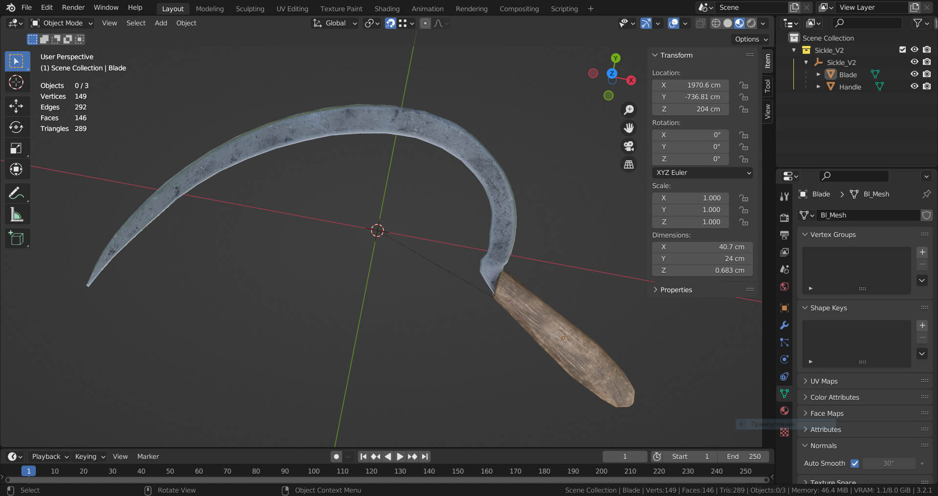 Sickle V2 - 3D Model by Grishmanovskij Anton