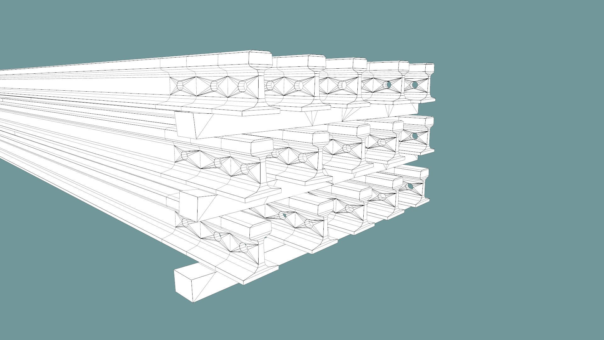 Stacked Rails P43 - 3D Model by Grishmanovskij Anton