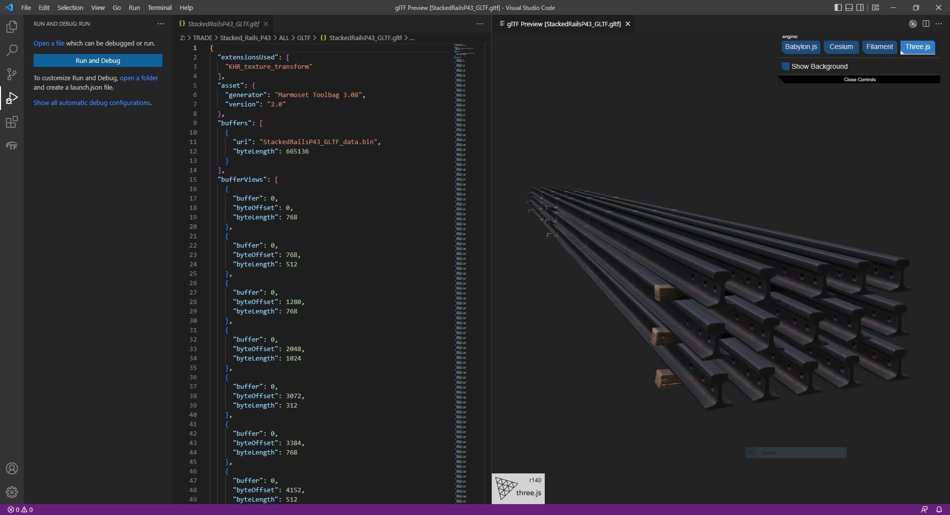 Stacked Rails P43 - 3D Model by Grishmanovskij Anton