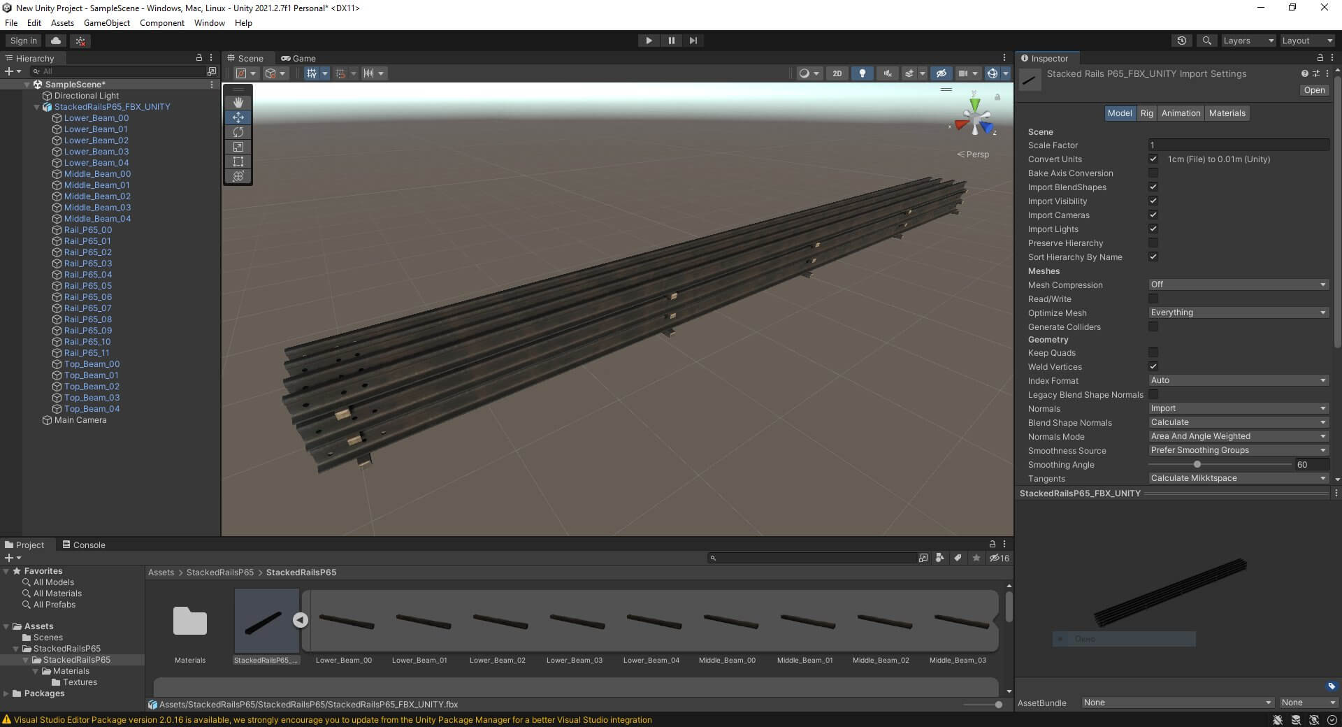 Stacked Rails P65 3D Model by Grishmanovskij Anton