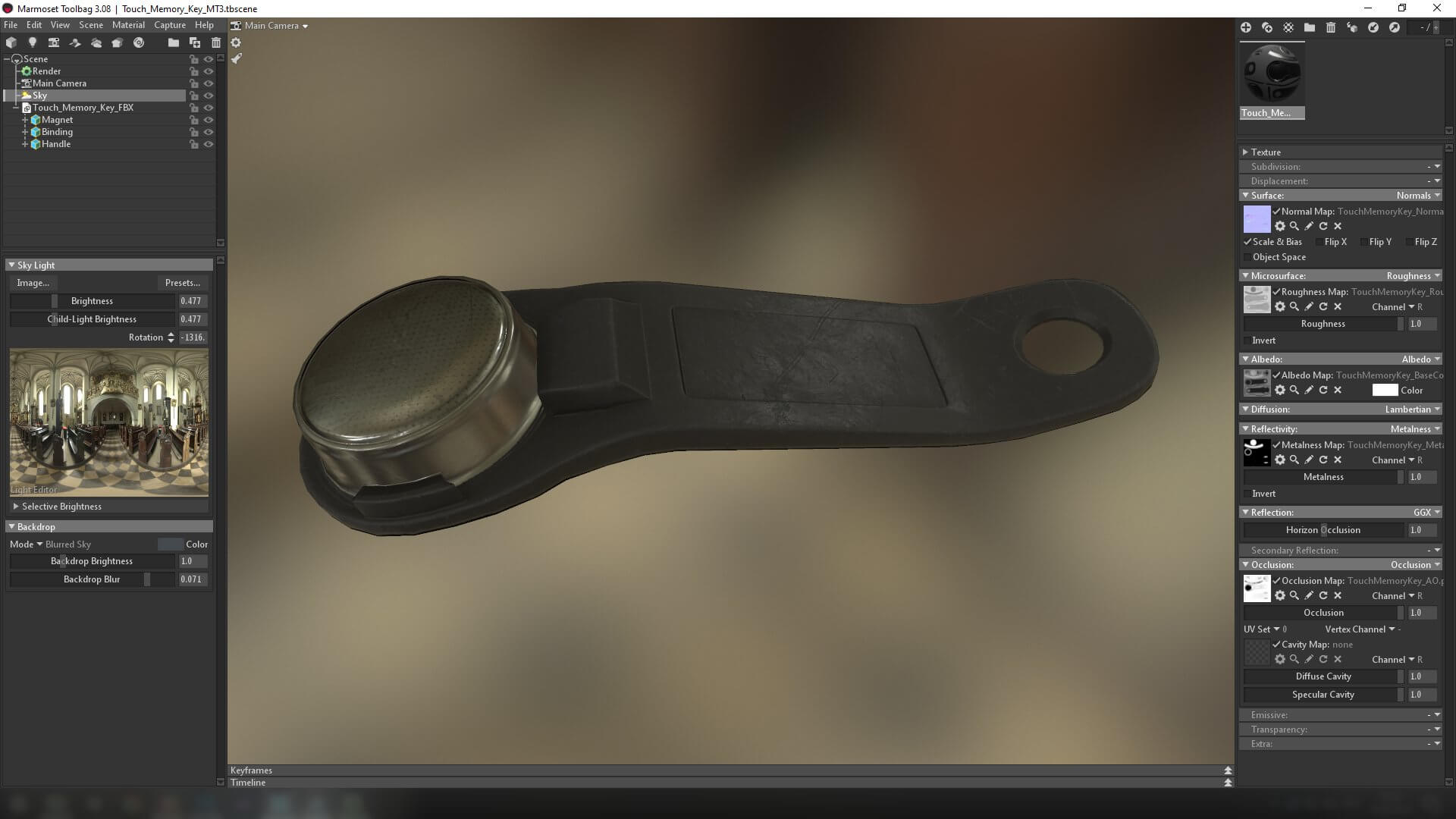Touch Memory Key - 3D Model by Grishmanovskij Anton