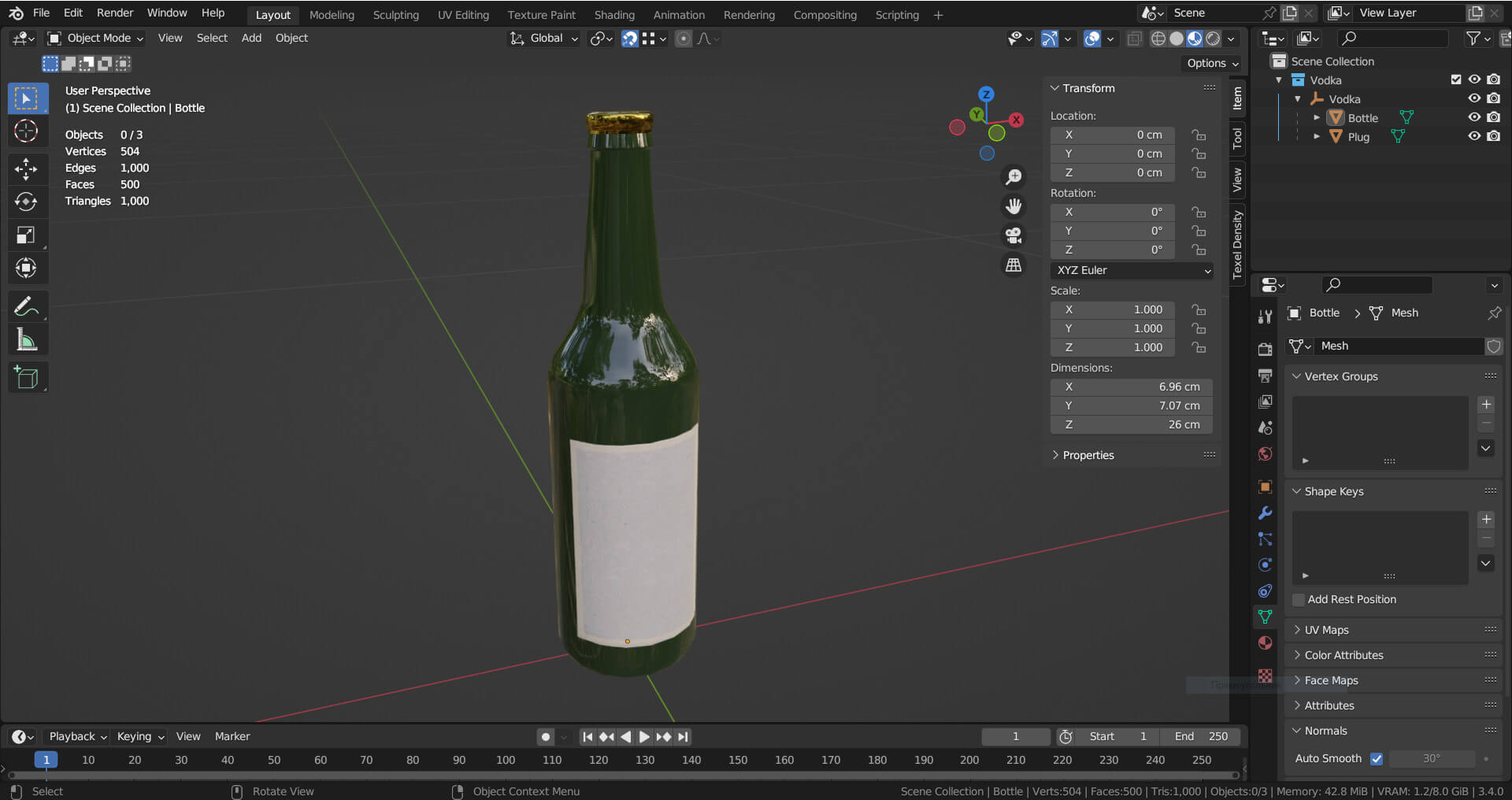 Vodka - 3D Model by Grishmanovskij Anton