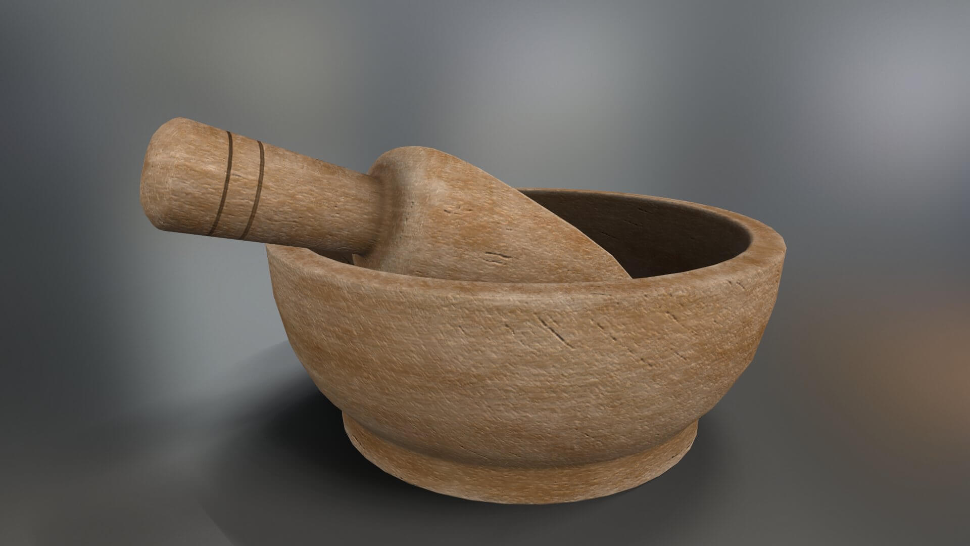 Wooden Scoop and Bowl 3D Model by Grishmanovskij Anton