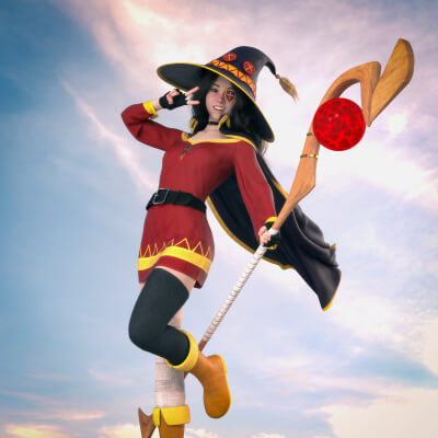 dForce Gh Chuuni Outfit for Genesis 9 and 8 Female by Grohotes