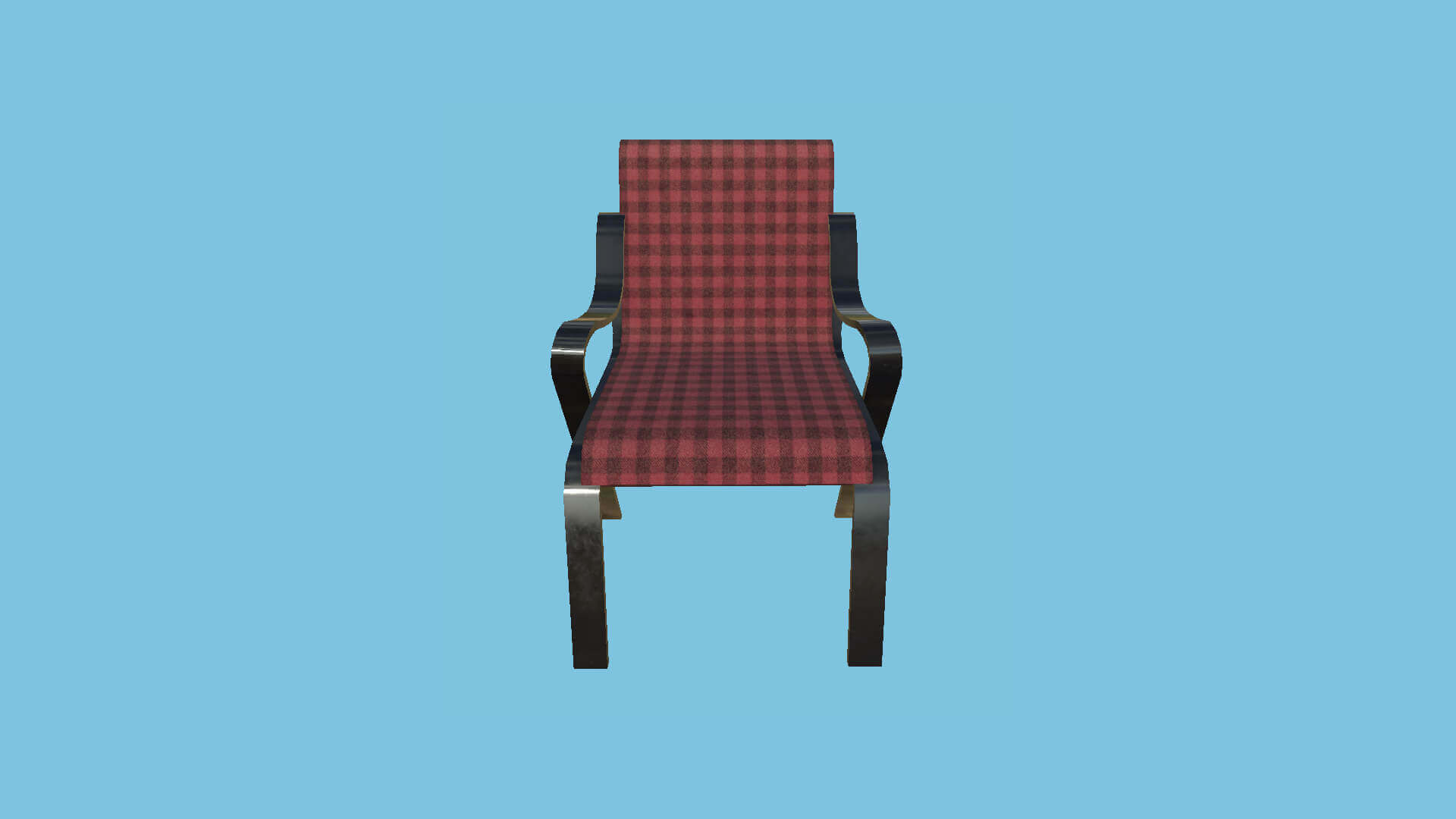 Armchair 24 Red Plaid 3D Model by gsommer