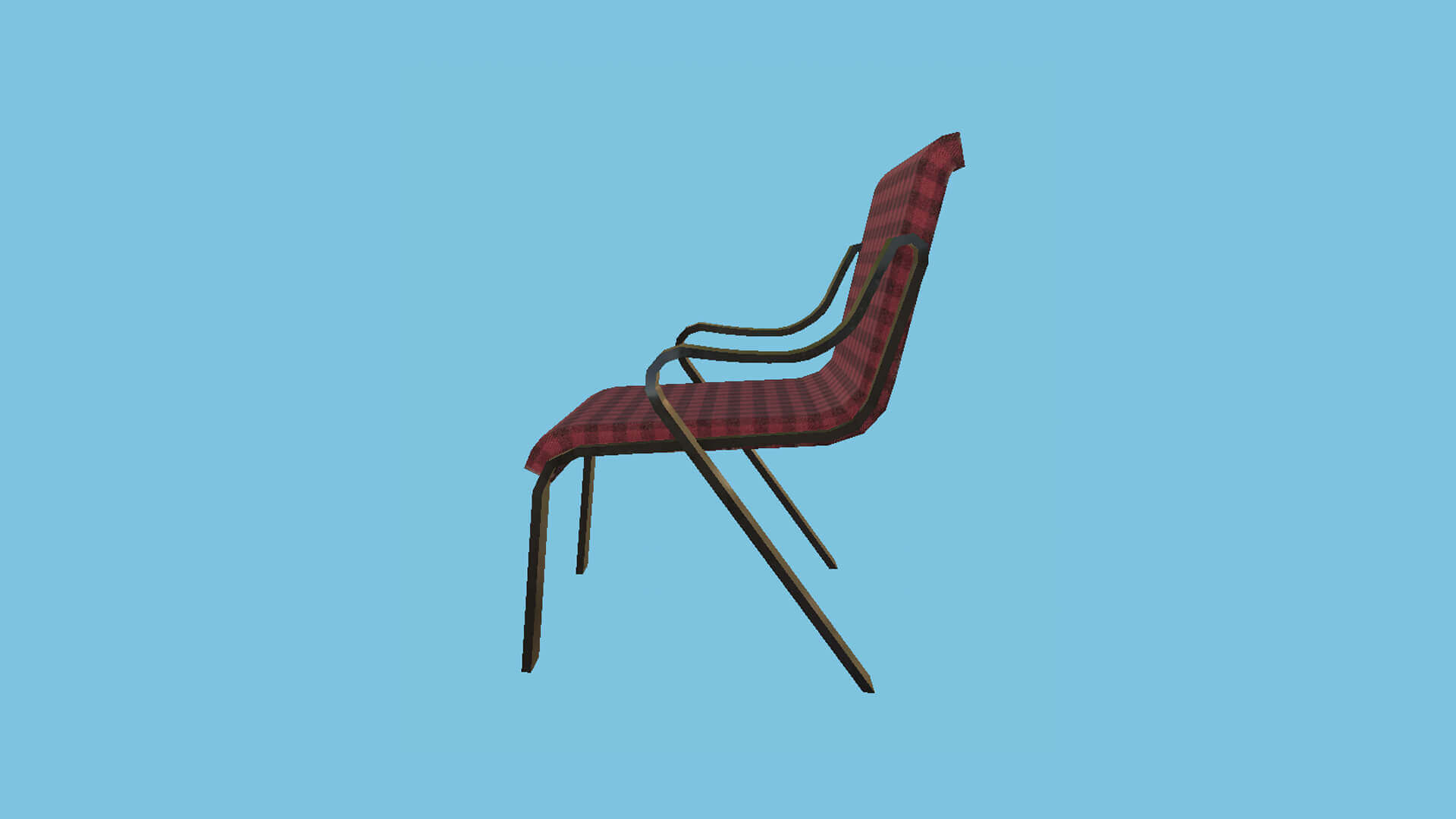 Armchair 24 Red Plaid 3D Model by gsommer