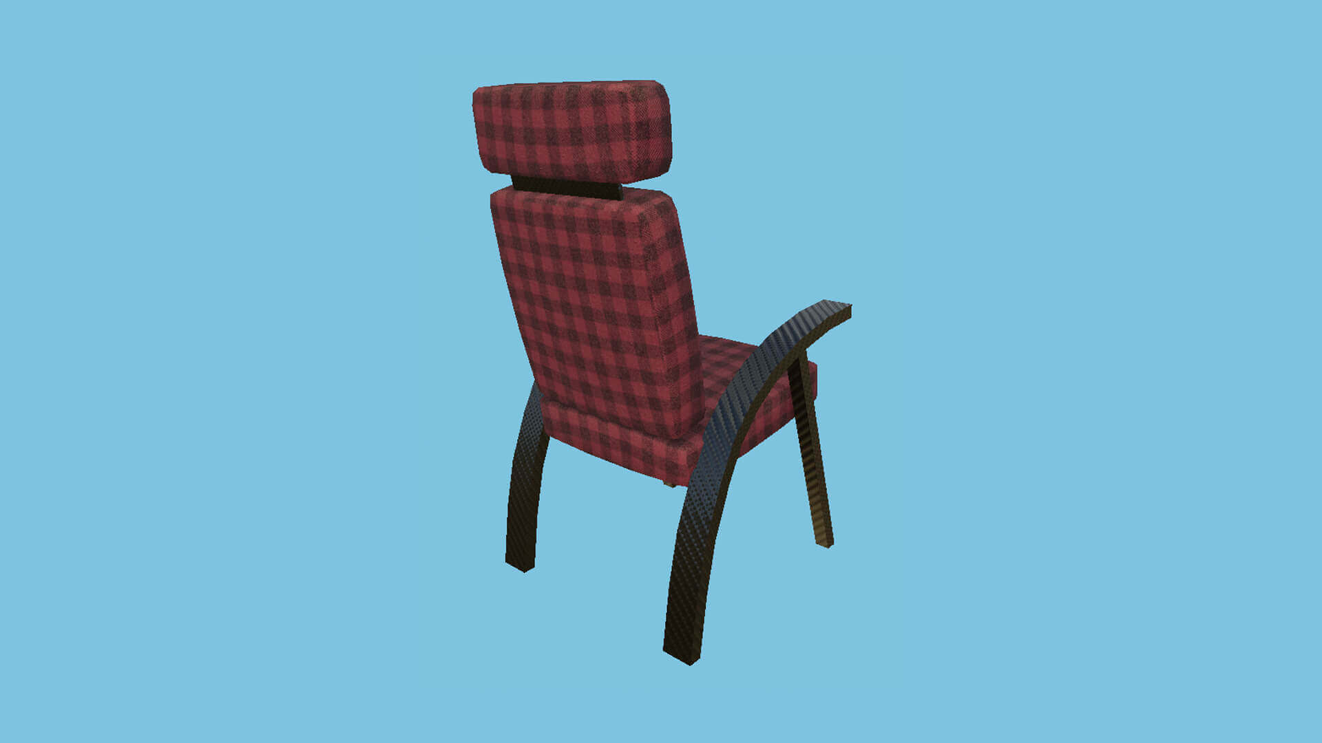Armchair 70 Red Plaid 3D Model by gsommer