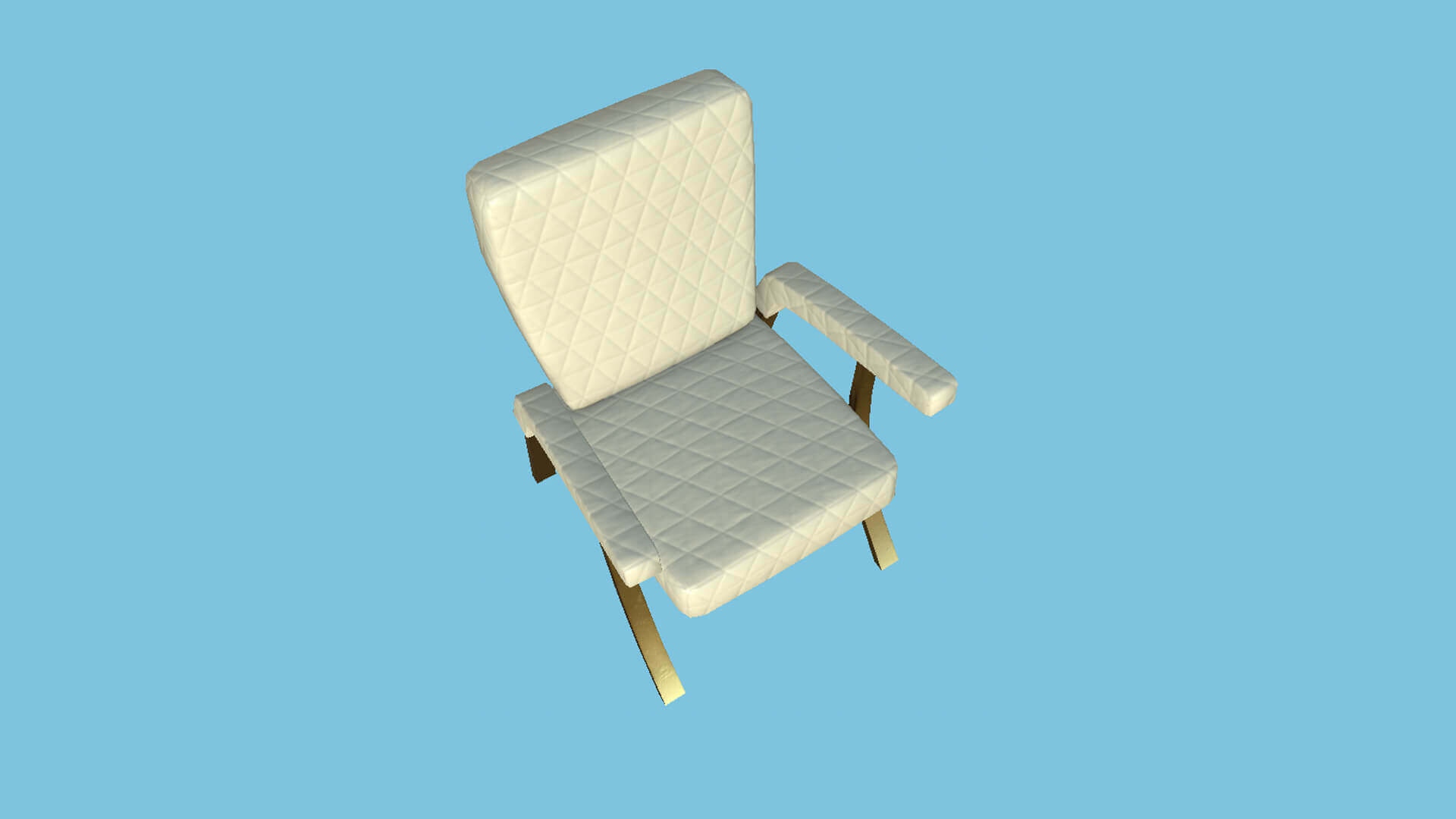 Armchair 77 Beige and Gold 3D Model by gsommer