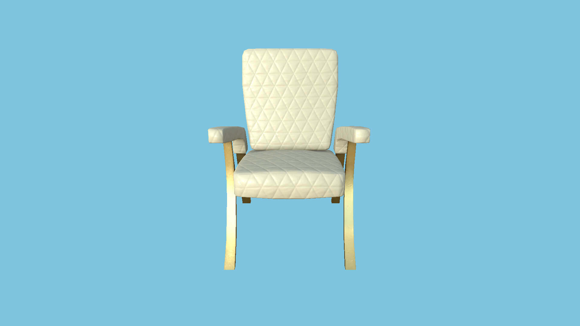 Armchair 77 Beige and Gold 3D Model by gsommer