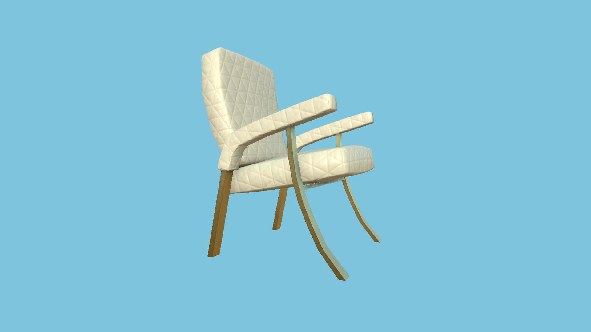 Armchair 77 Beige and Gold 3D Model by gsommer