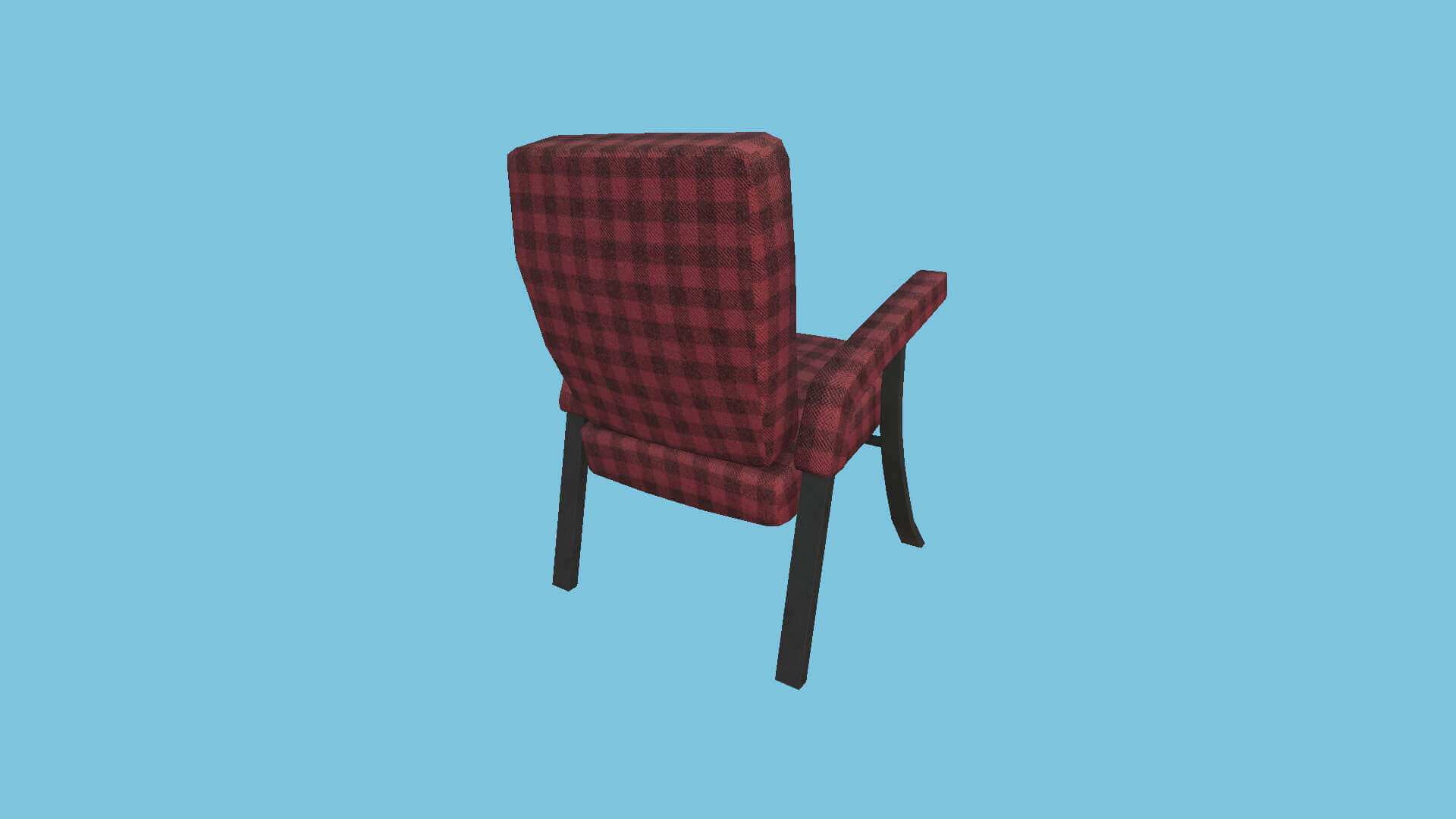 Armchair 78 Red Plaid 3D Model by gsommer