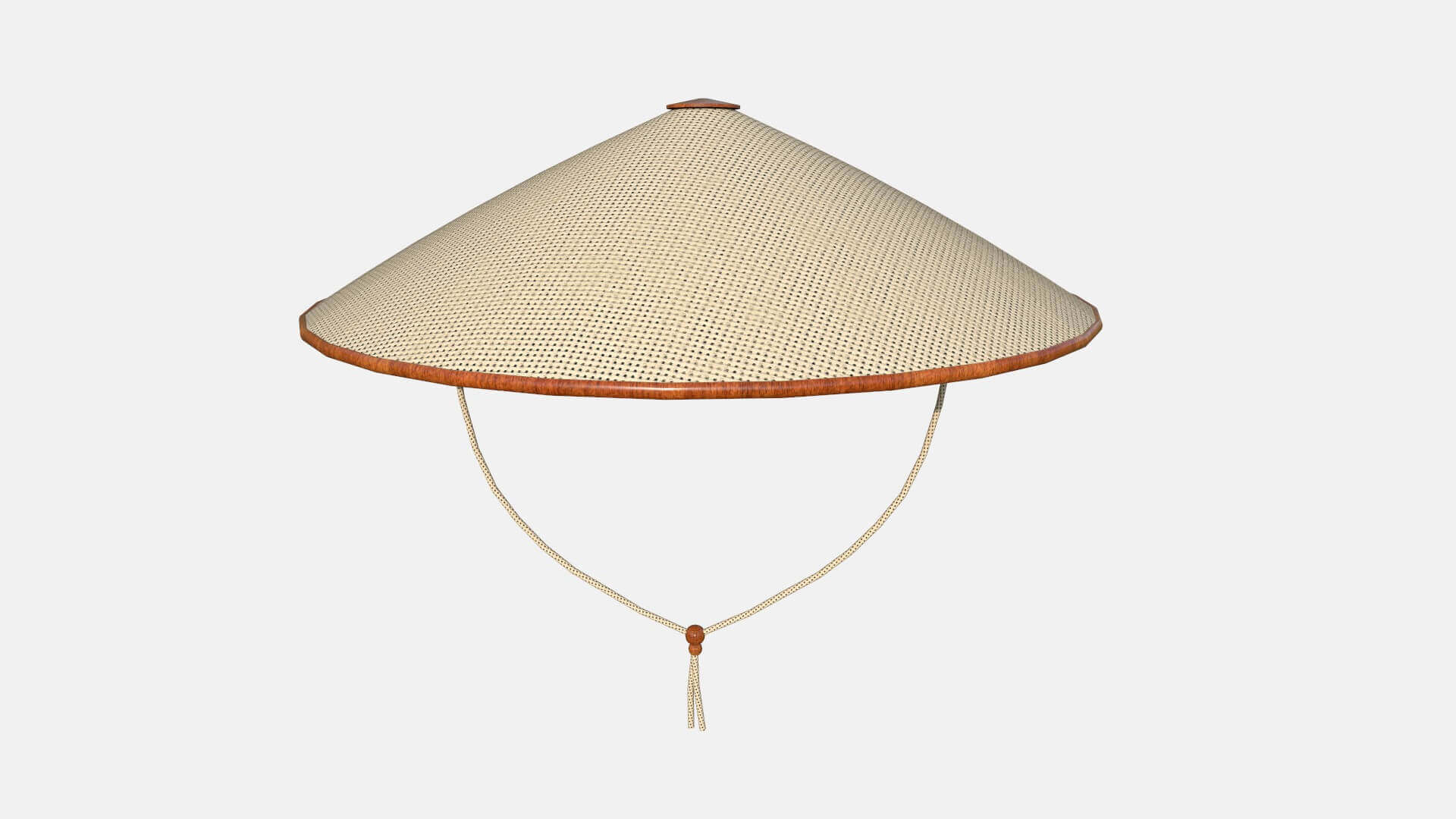 Asian Bamboo Hat 03 Wood Straw 3D Model by gsommer