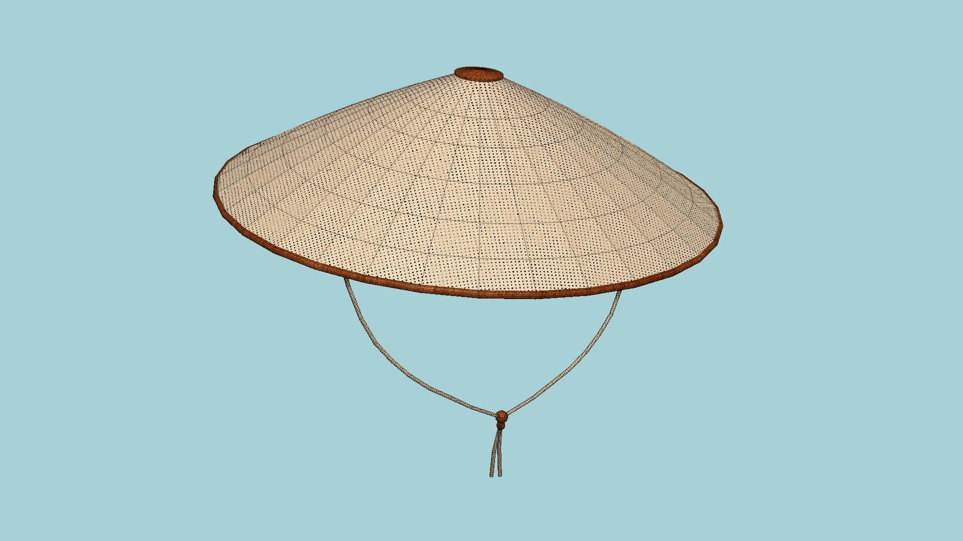 Asian Bamboo Hat 03 Wood Straw 3D Model by gsommer