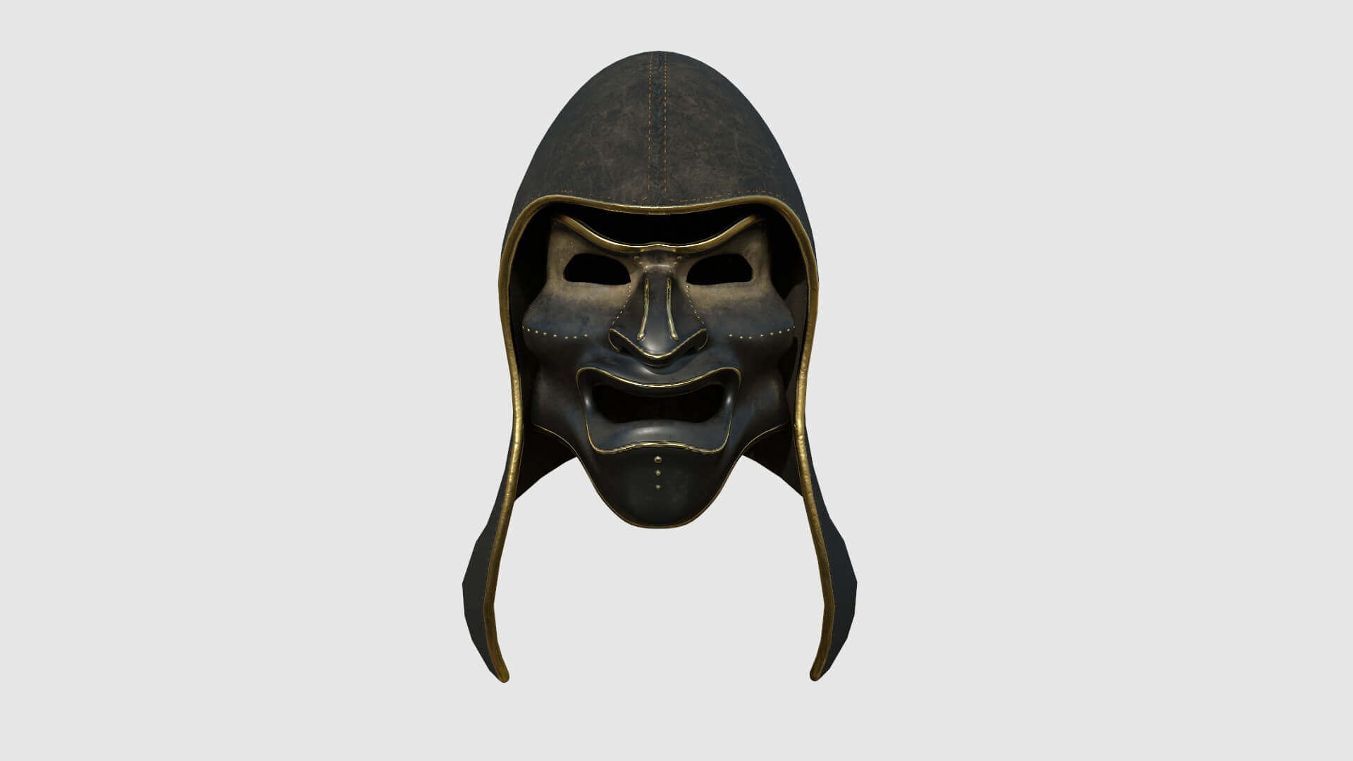 Assassin Mask 03 Black and Gold 3D Model by gsommer