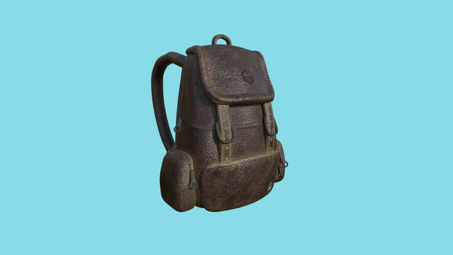 Backpack 10 Rust Leather 3D Model by gsommer