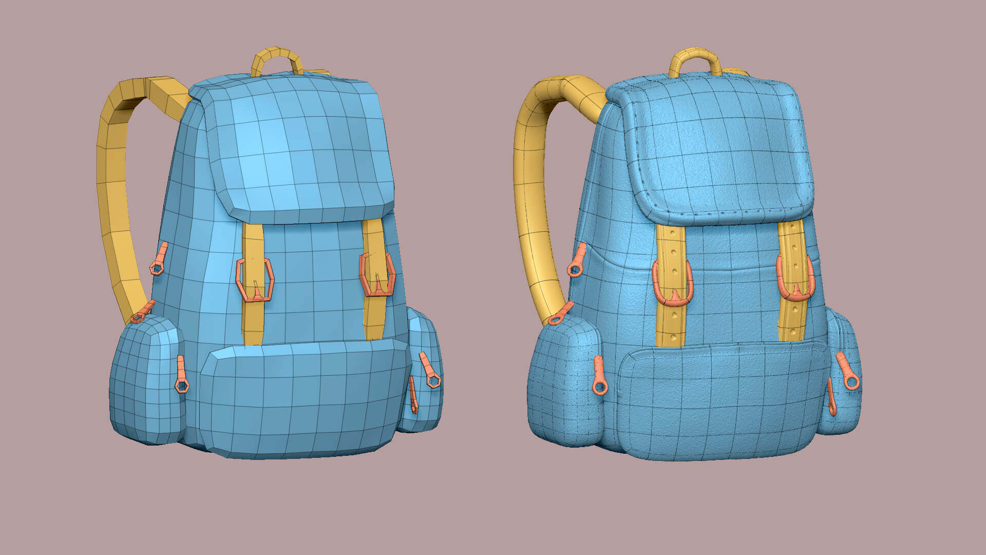 Backpack 10 - Rust Leather 3D Model by gsommer