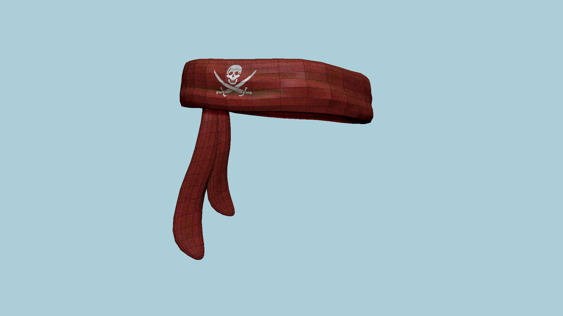 Bandanna 11 Pirate Red 3D Model by gsommer