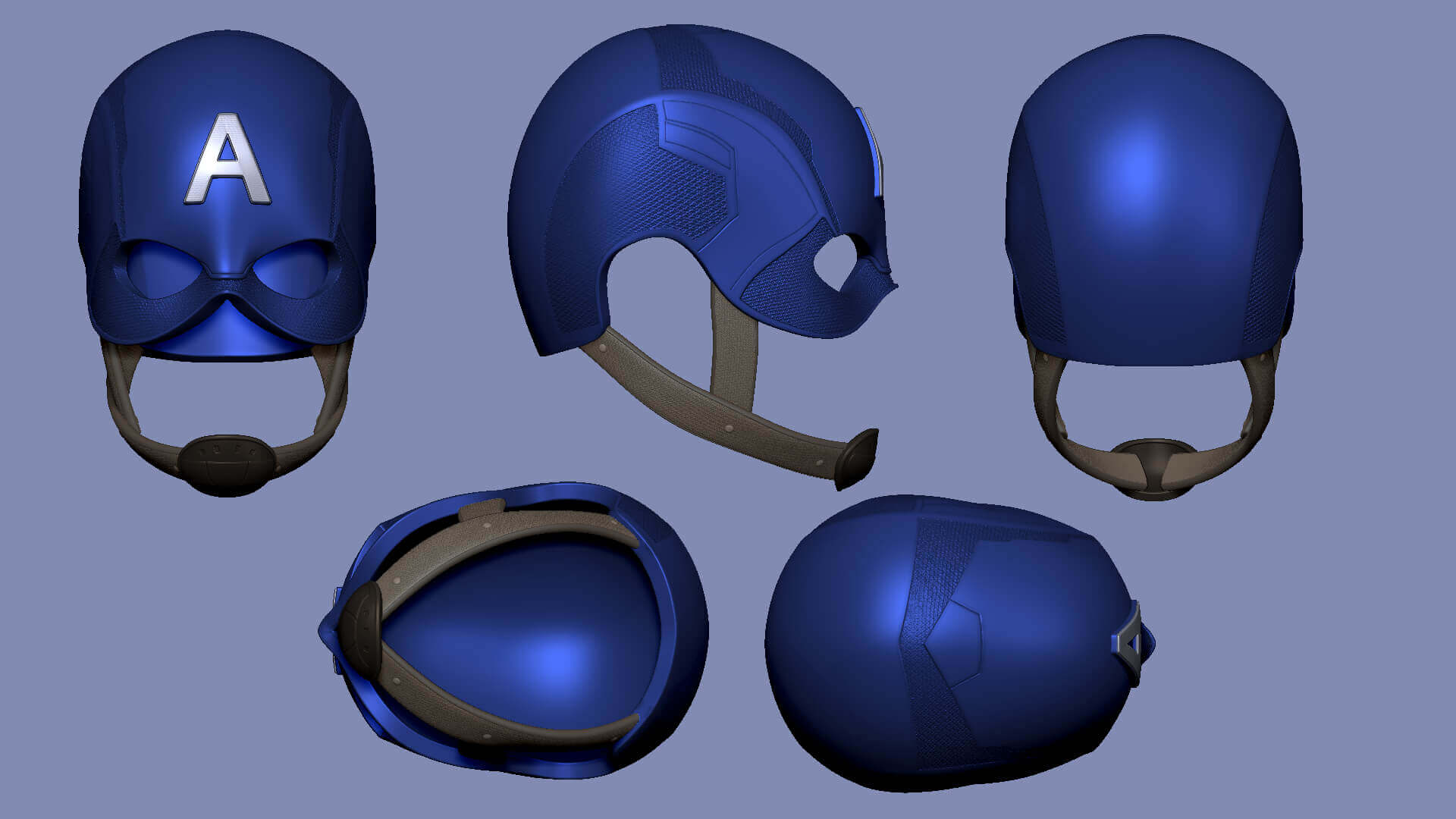 Captain America Helmet 3D Model by gsommer