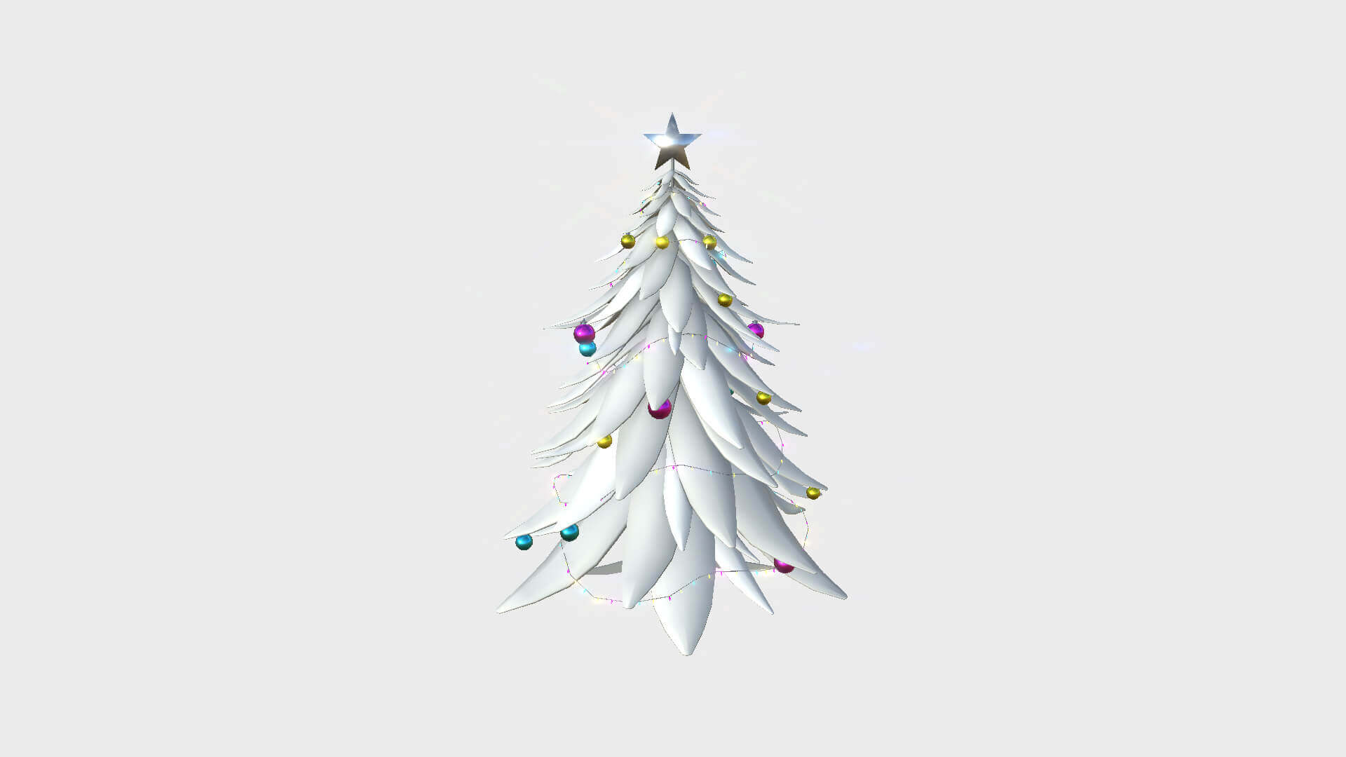 Cartoon Christmas Tree 04 Snow Colored 3D Model by gsommer