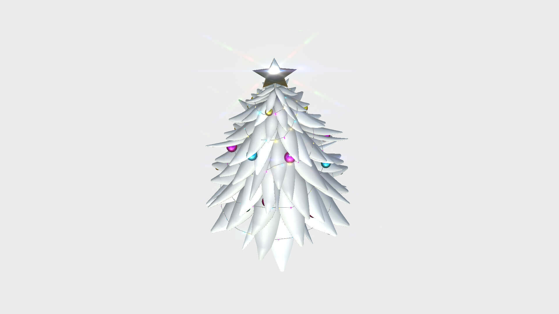 Cartoon Christmas Tree 04 Snow Colored 3D Model by gsommer