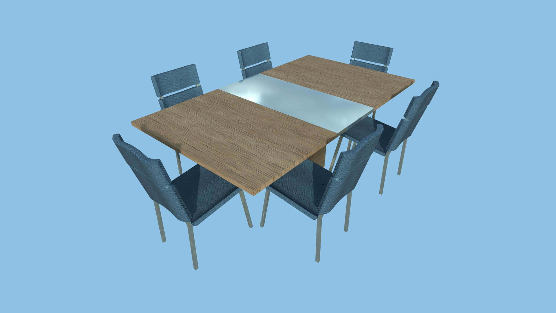 Dining Table 11 Blue Aluminum 3D Model by gsommer