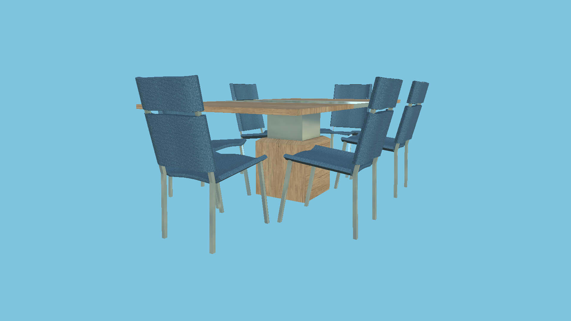 Dining Table 11 Blue Aluminum 3D Model by gsommer