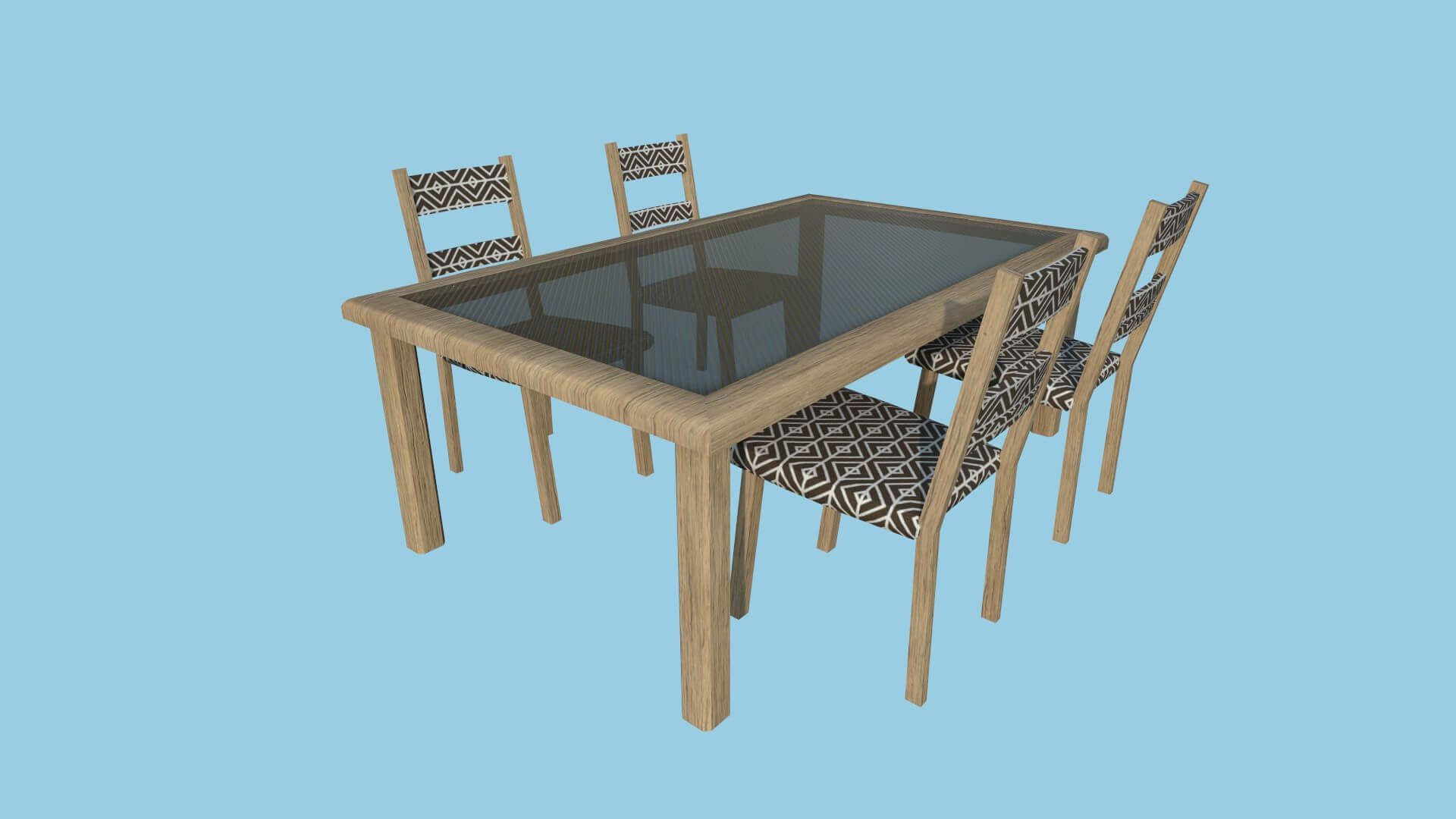 Dining Table 23 Vintage Glass 3D Model by gsommer