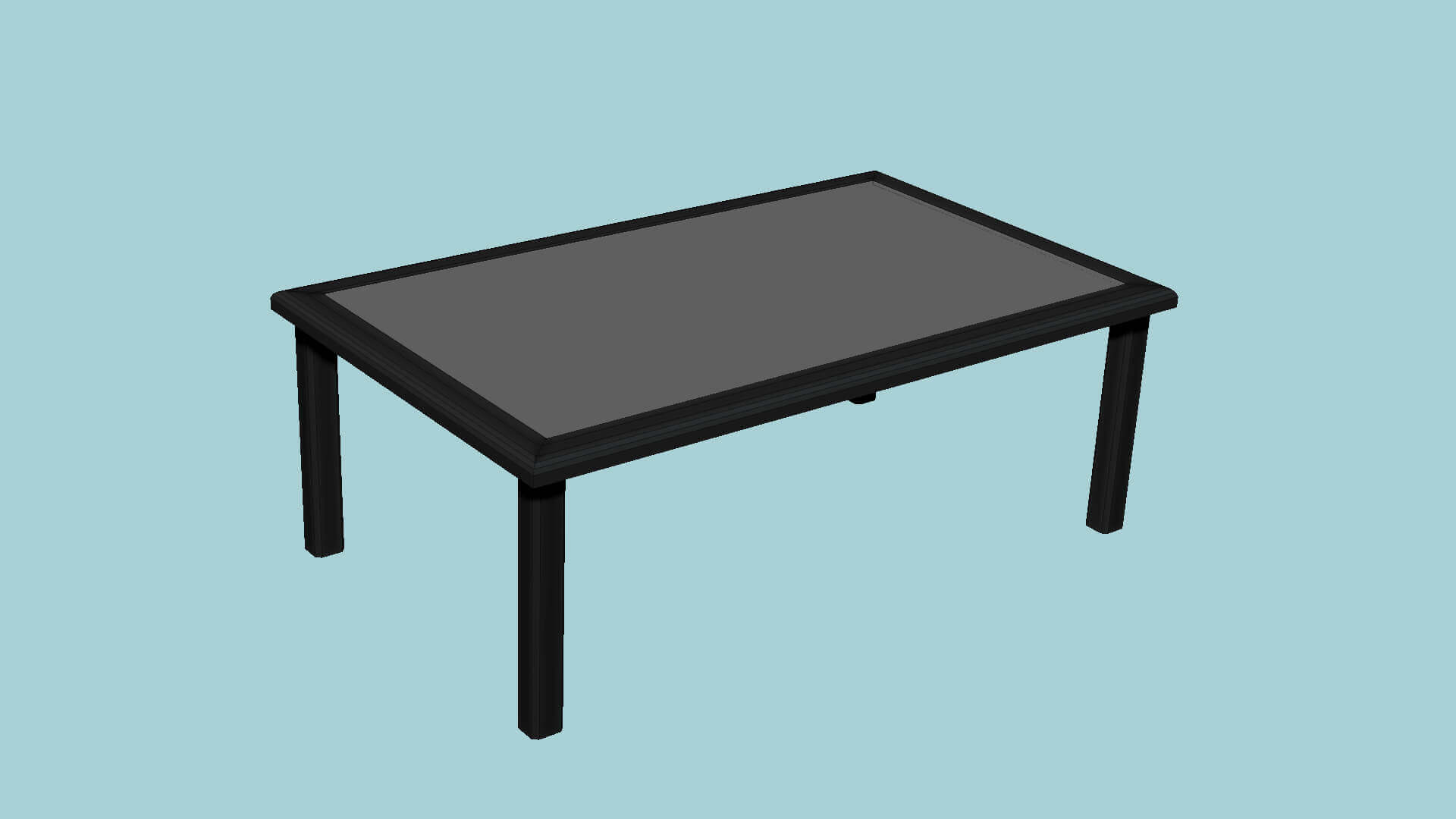Dining Table 27 - Black Glass 3D Model by gsommer