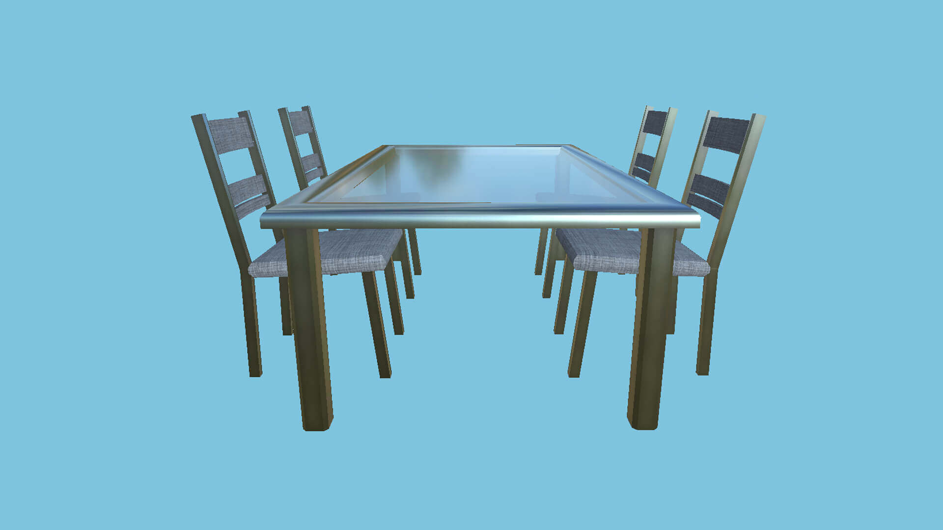 Dining Table 30 Gray and Chrome 3D Model by gsommer