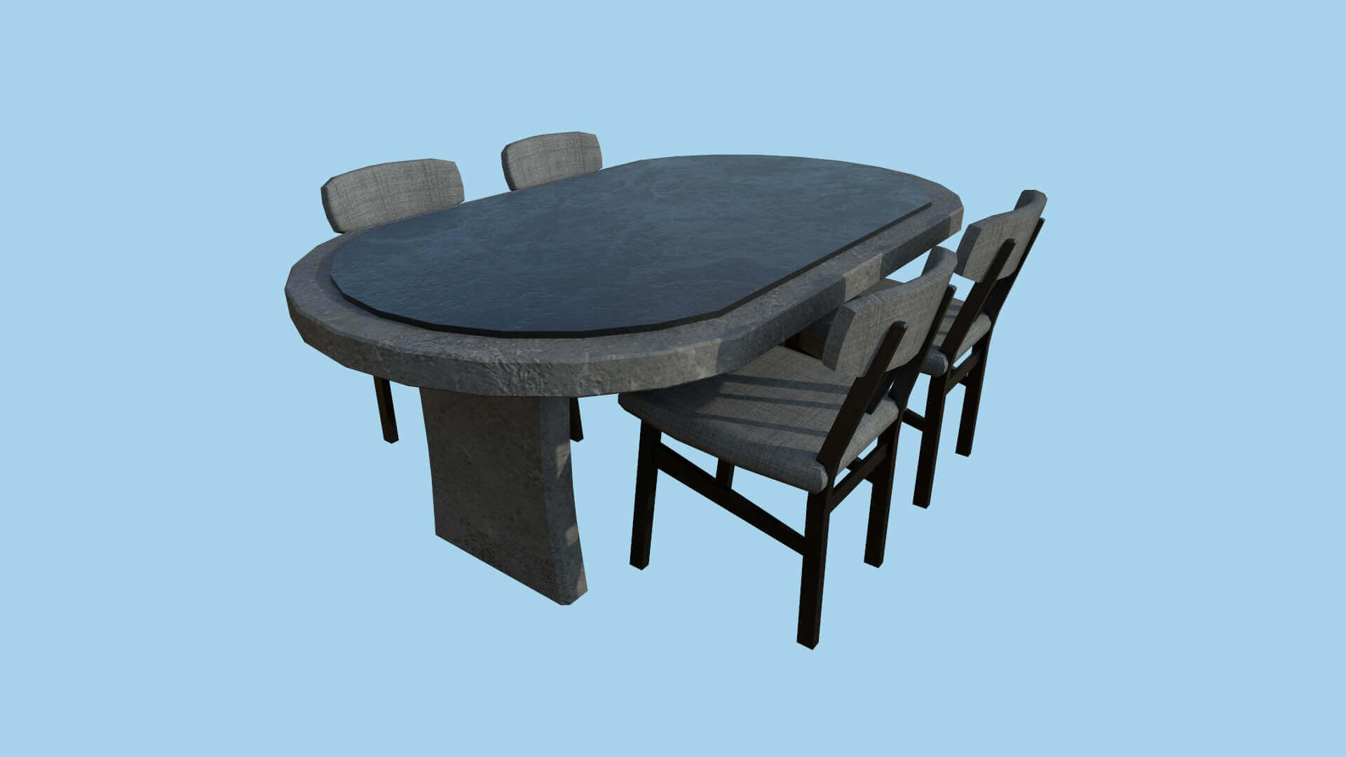 Dining Table 39 Concrete Black 3D Model by gsommer