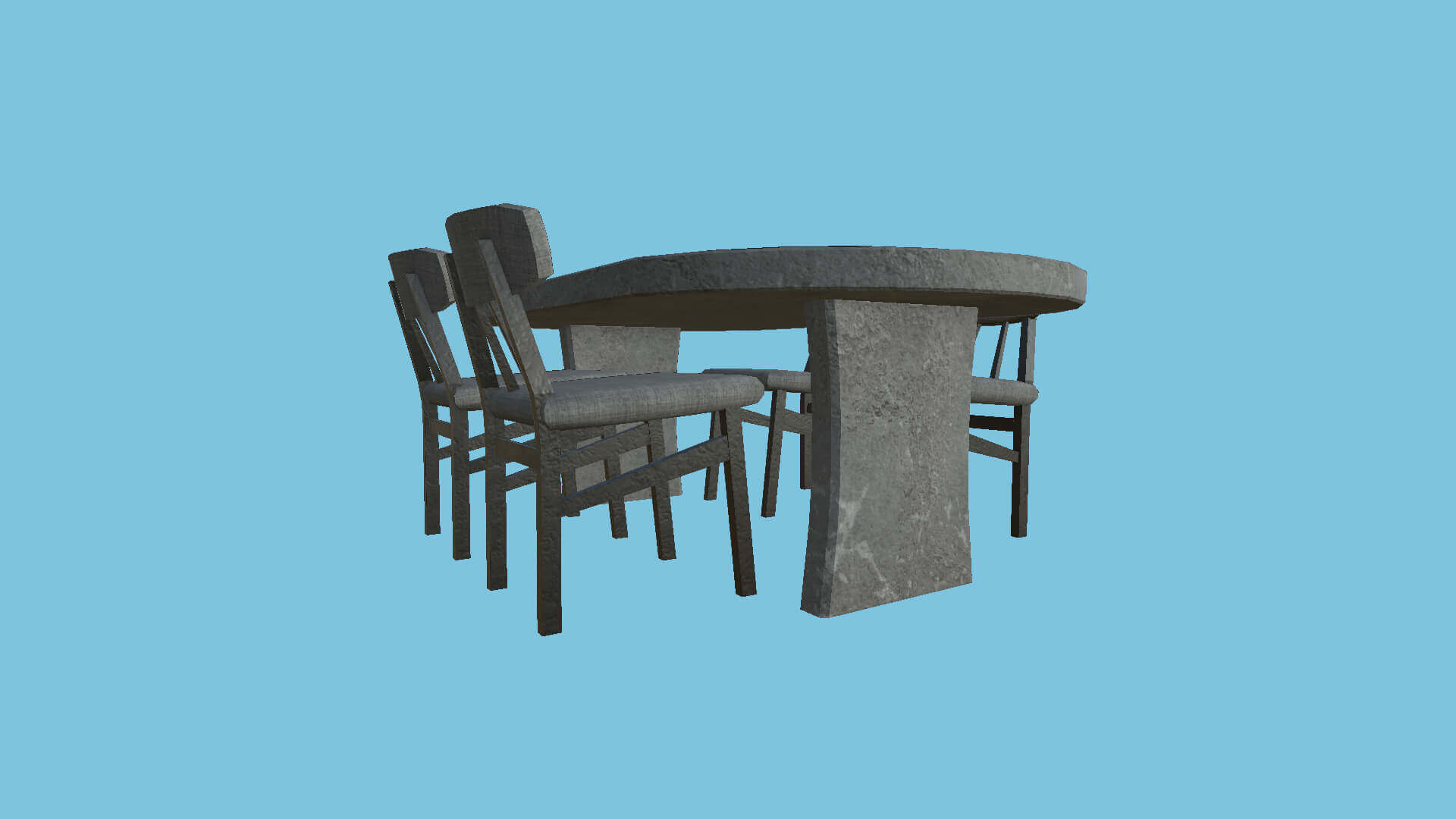 Dining Table 39 Concrete Black 3D Model by gsommer