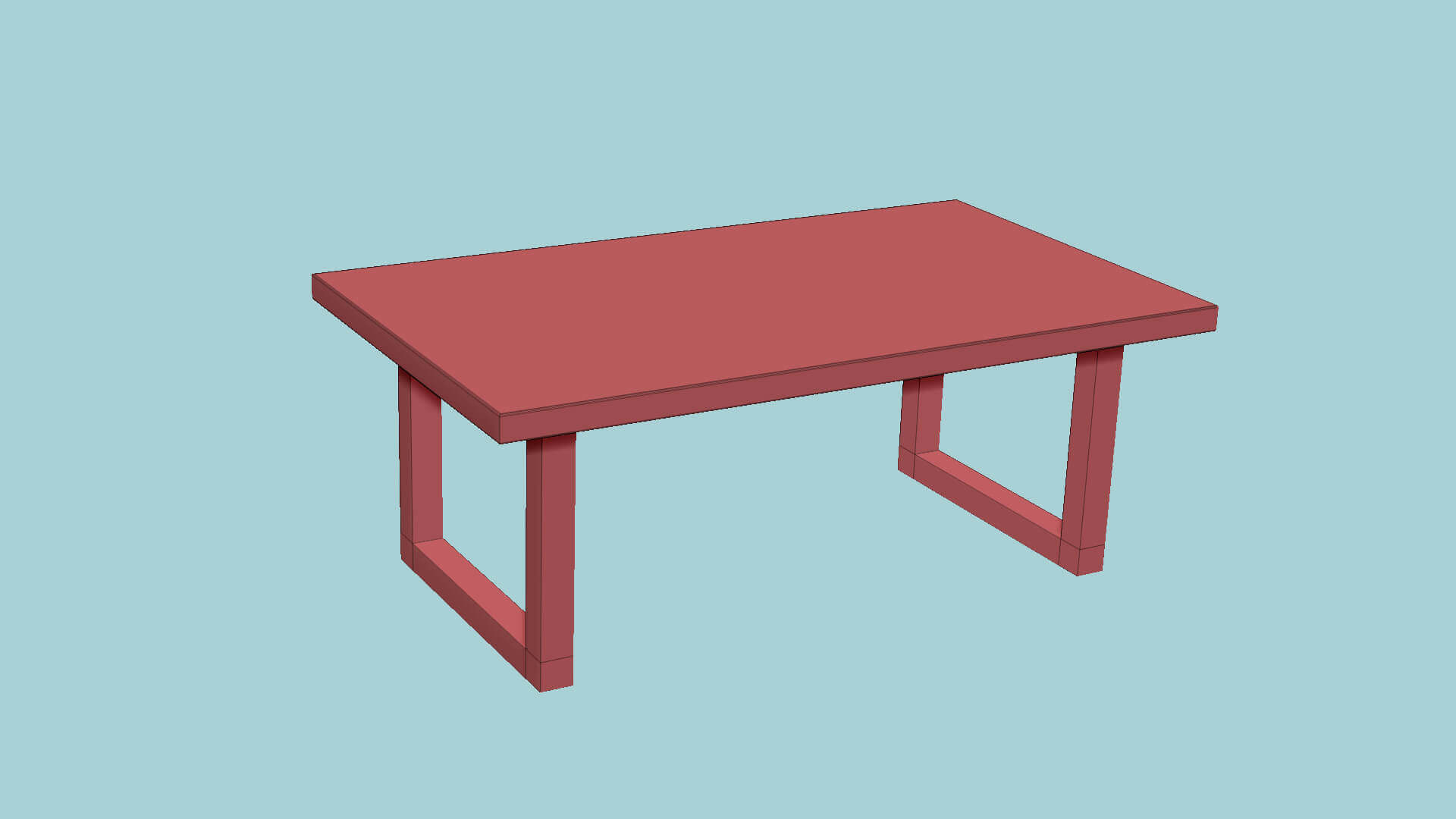 Dining Table 45 Red and Black 3D Model by gsommer