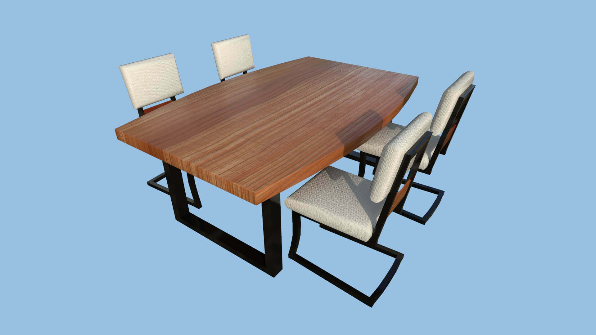 Dining Table 60 Wood Black White 3D Model by gsommer