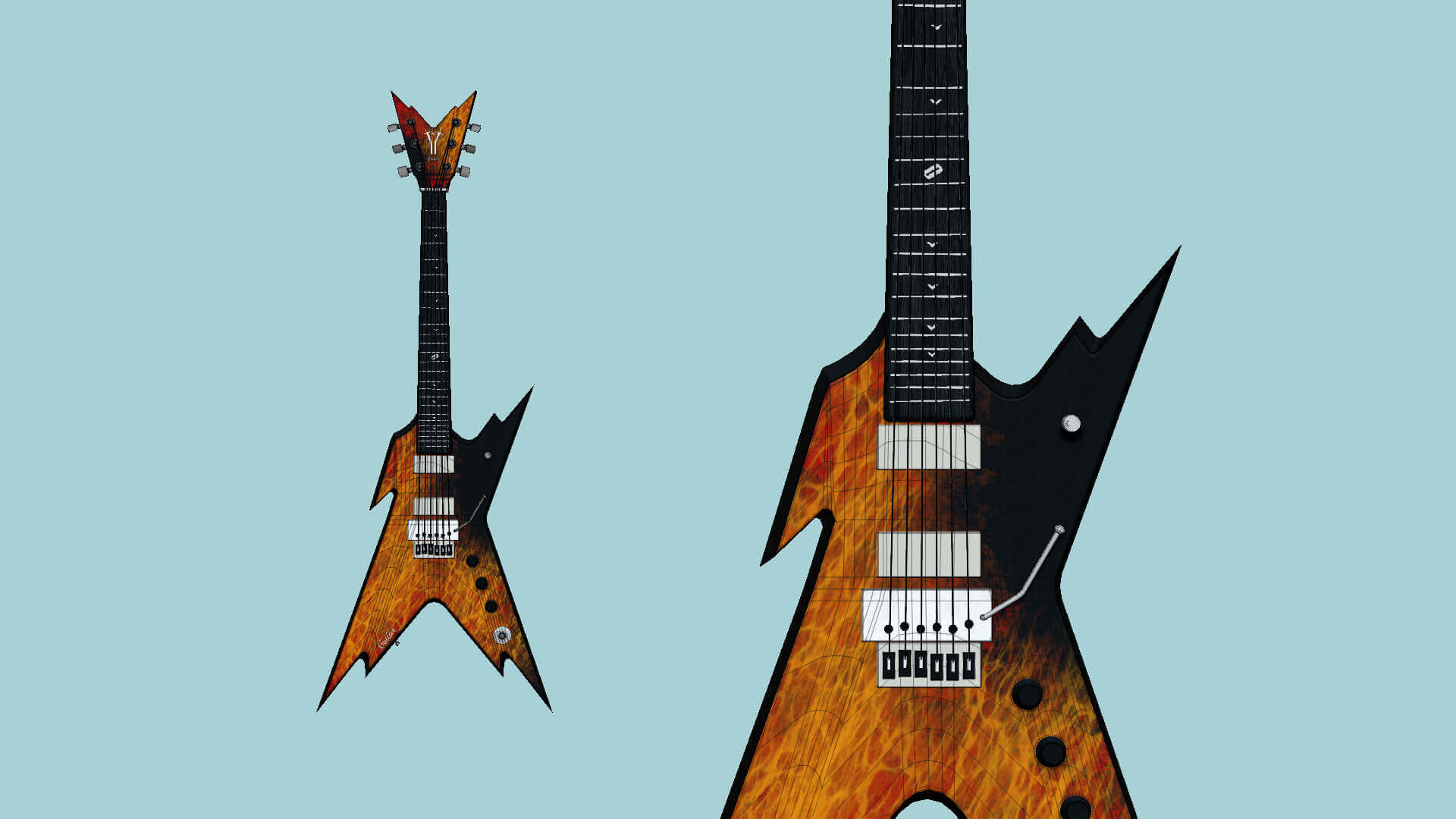 Electric Guitar Model B 04 Flame by gsommer
