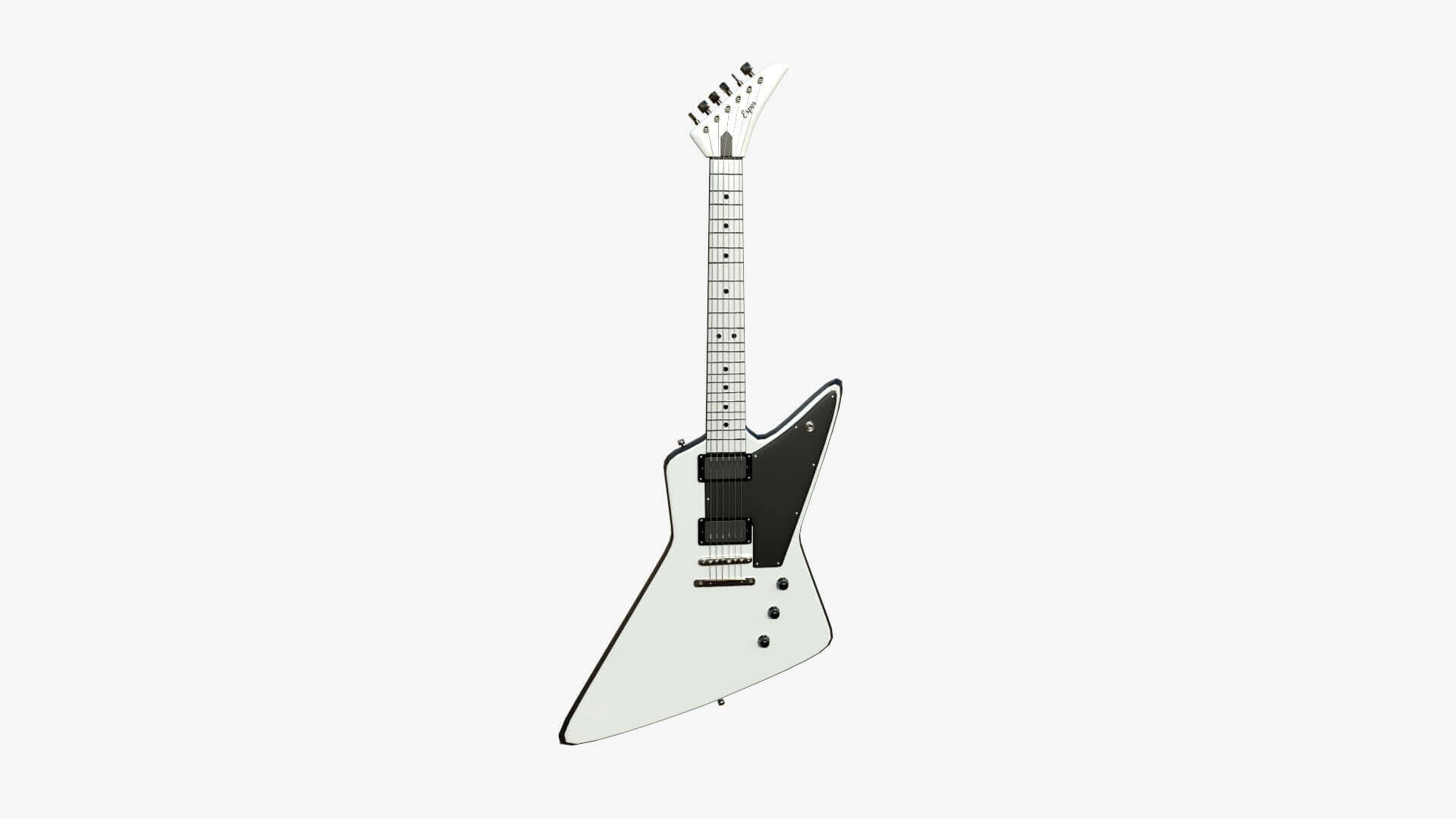 Explorer Electric Guitar 02 White 3D Model by gsommer