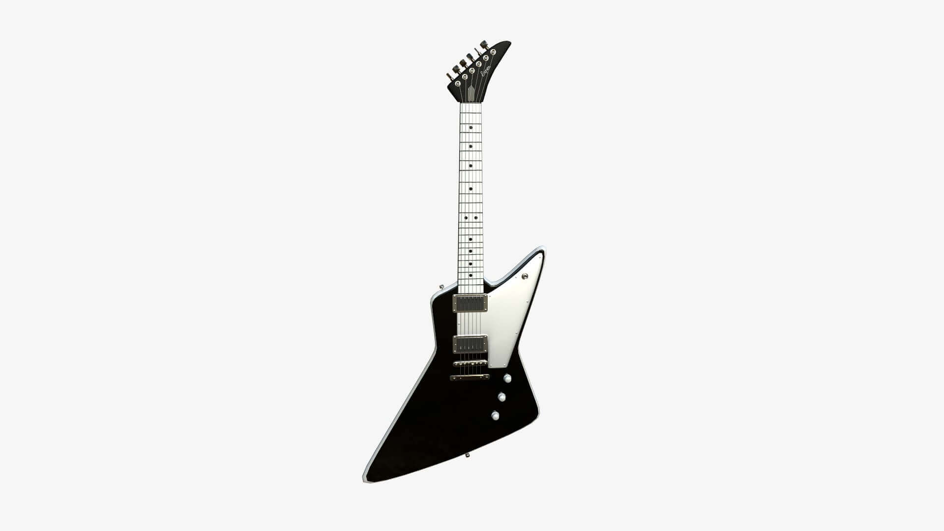 Explorer Electric Guitar 03 Black 3D Model by gsommer
