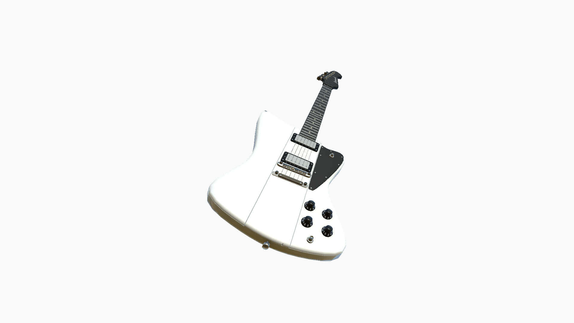 Firebird Electric Guitar 02 - White 3D Model by gsommer