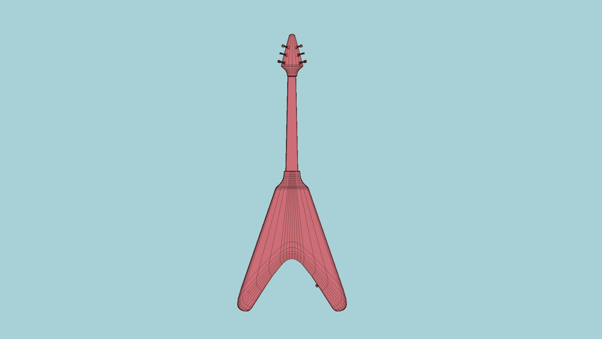 Flying V Electric Guitar 10 Pink 3D Model by gsommer