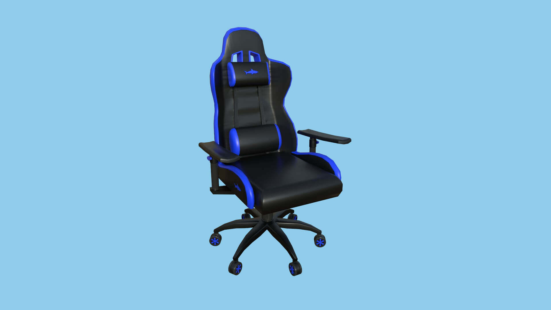 Gamer Chair 05 Black and Blue 3D Model by gsommer