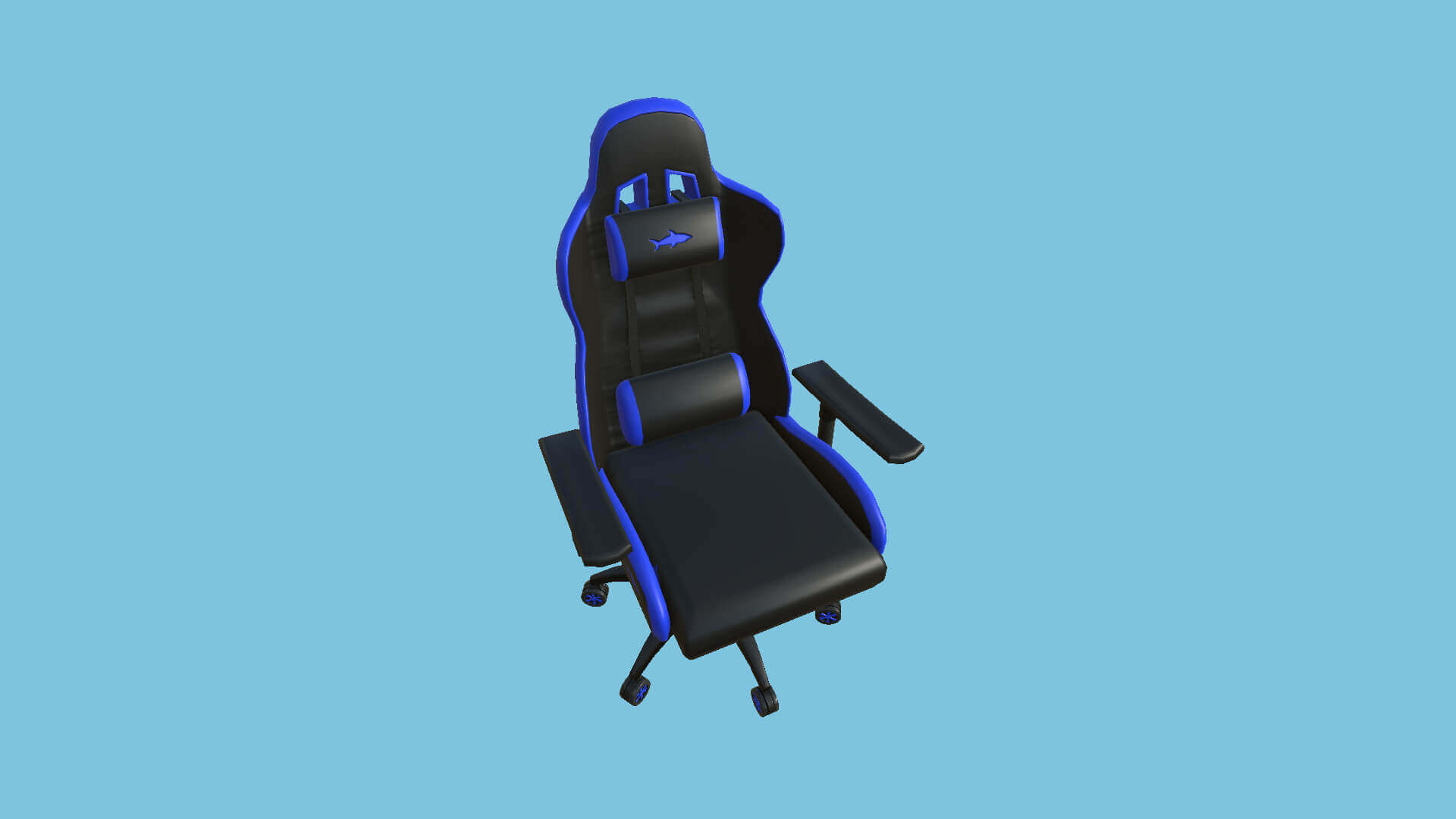 Gamer Chair 05 Black and Blue 3D Model by gsommer