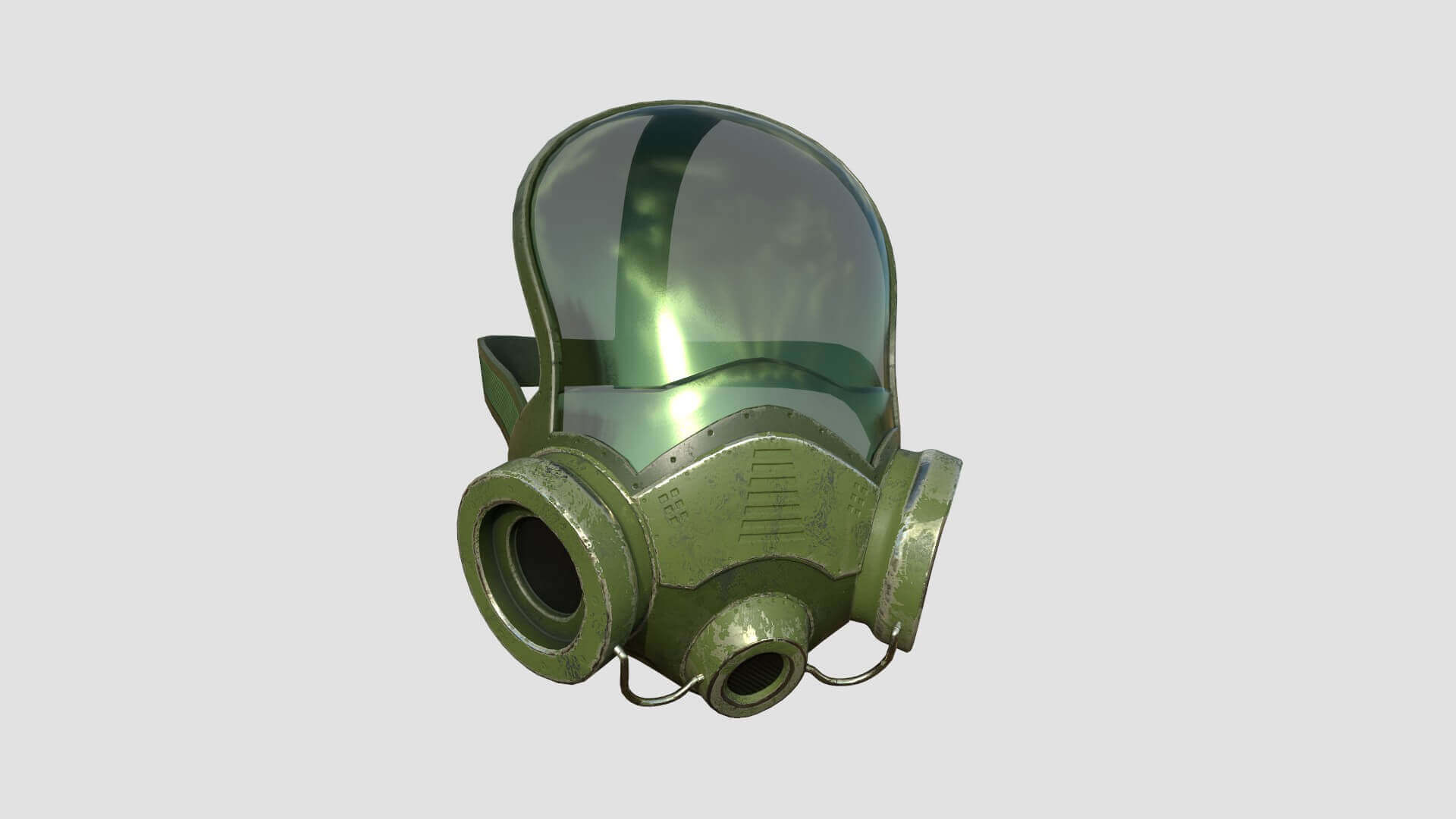 Gas Mask 07 Green 3D Model by gsommer