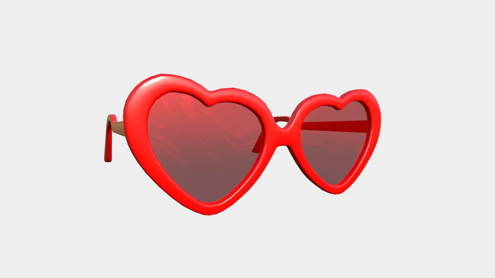 Heart Sunglasses 11 Full Red 3D Model by gsommer