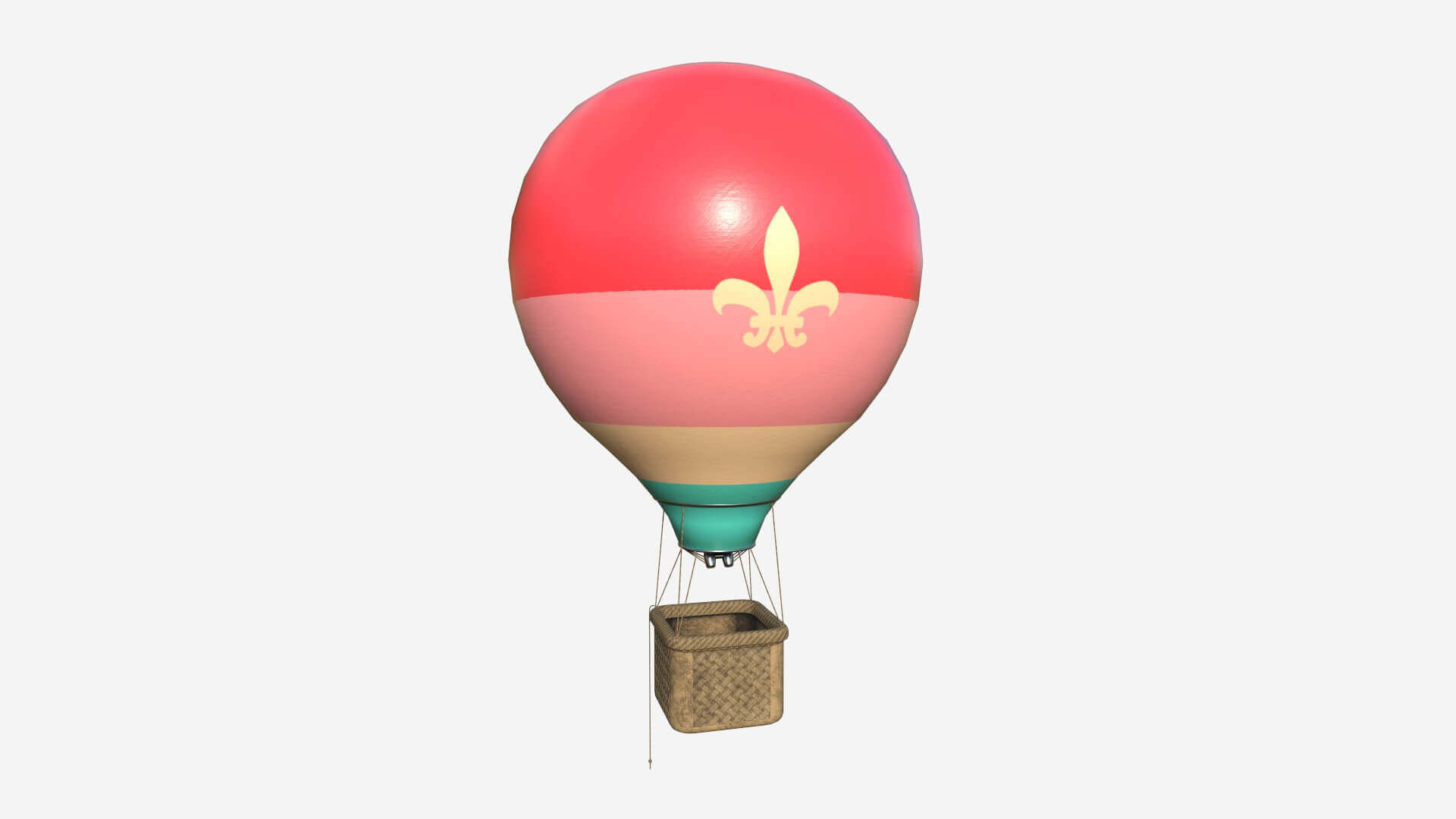 Hot Air Balloon 06 Pink 3D Model by gsommer