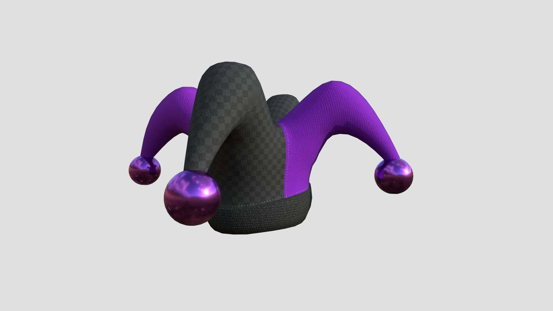Jester Hat 03 Black and Purple 3D Model by gsommer