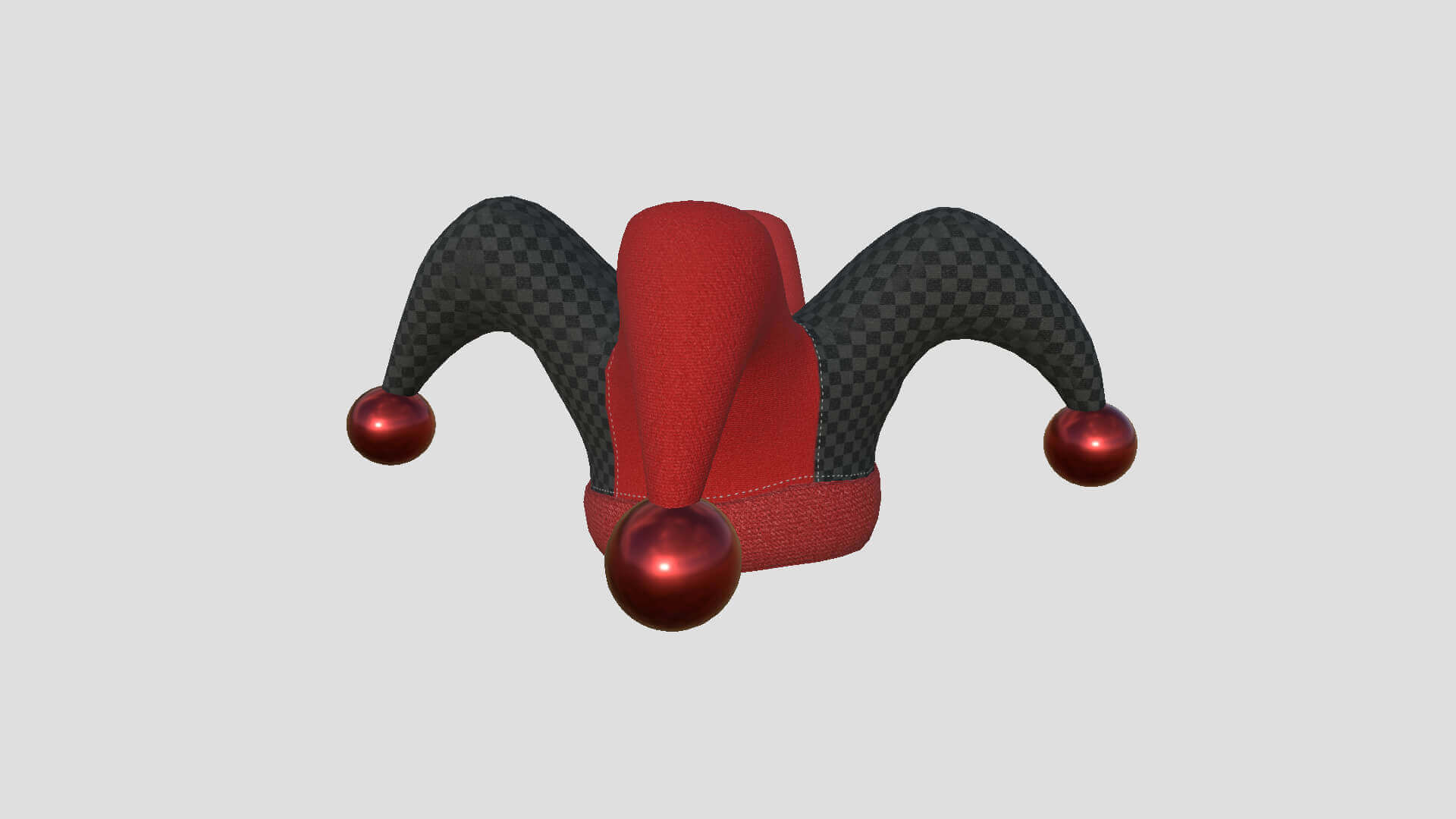 Jester Hat 04 Black and Red 3D Model by gsommer