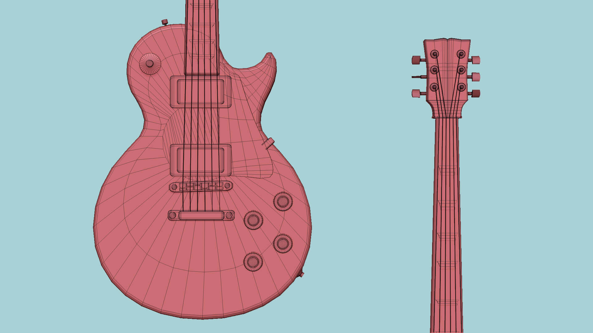 Les Paul Electric Guitar 03 Light Wood 3D Model by gsommer