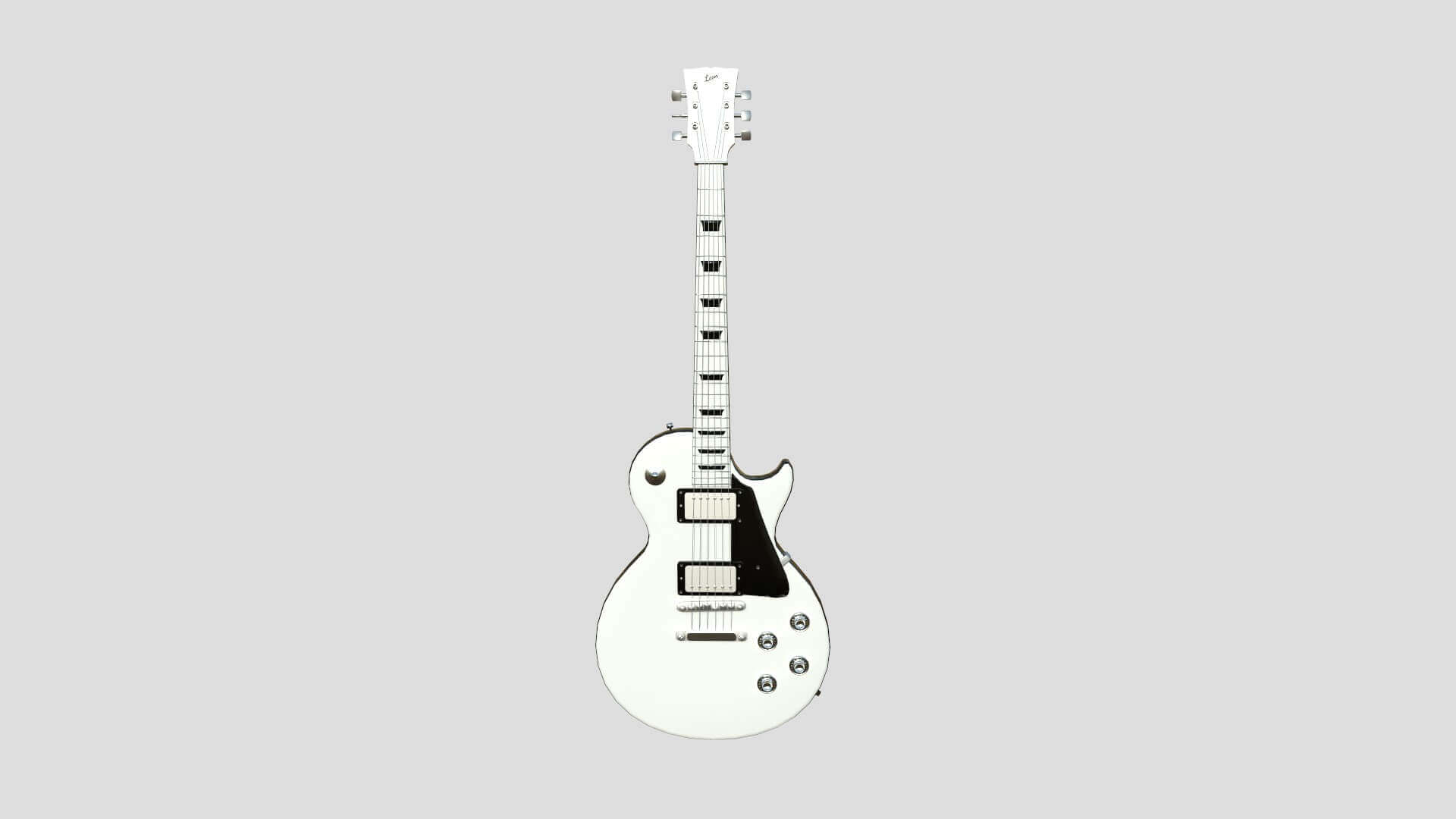 Les Paul Electric Guitar 06 Full White 3D Model by gsommer
