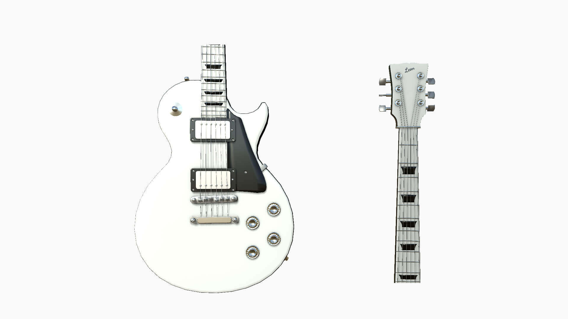 Les Paul Electric Guitar 06 Full White 3D Model by gsommer
